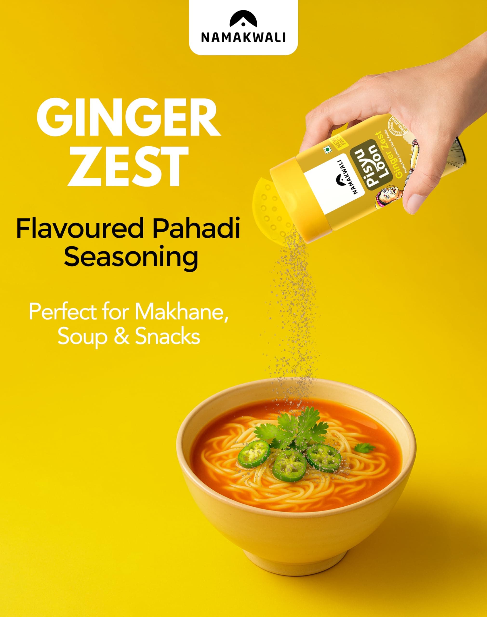 Namakwali Flavoured Pahadi Salts (Timur herb, Gandhrain or Choru herb, Ginger zest) | Pack of 3 - 300 Gram | No Onion No Garlic | Seasoning Combo - Popcorn, Noodles, Salad, Raita, Fruits, Sweet Corn, Makhana | SharkTank India S3 — image 8