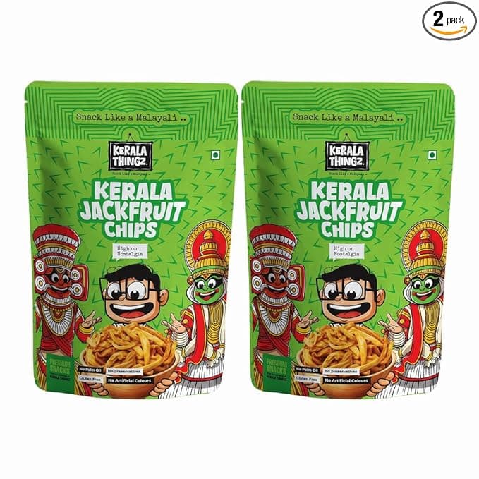 Kerala Thingz Jackfruit Chips Kerala 300g | Crispy Jackfruit | Authentic Namkeen | Healthy Chips Pack | Healthy Snacks for Adults & Healthy Snacks for Kids | Premium Jackfruit chips from Kerala | Chakka chips (300g)
