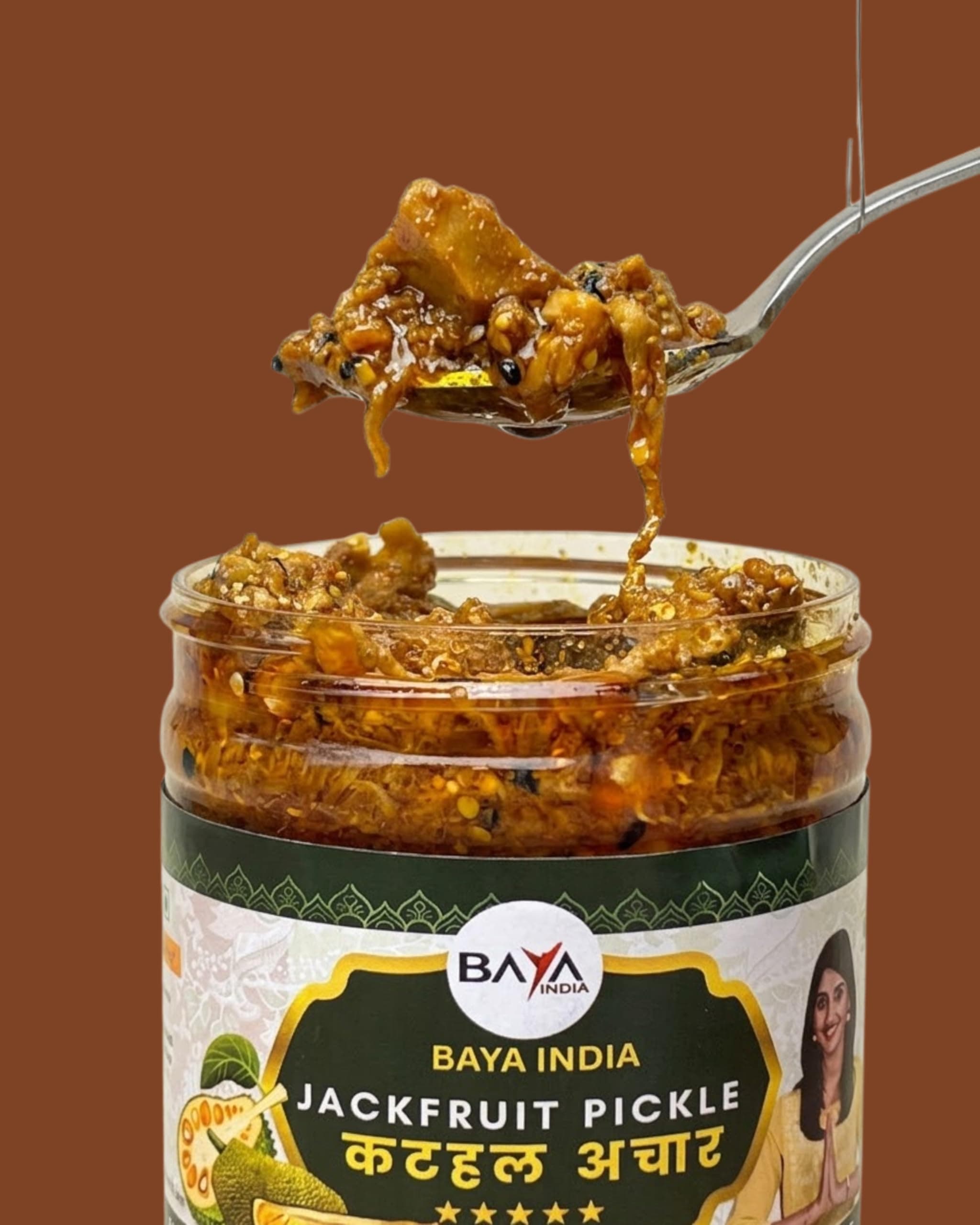 Baya India Homemade Kathal ka Achar | Jackfruit Pickle| Traditional Spicy & Tangy | No Preservatives, No Vinegar | Made in Pure Mustard Oil | Sun-Dried | No Onion & No Garlic | 250g Plastic Jar — image 5