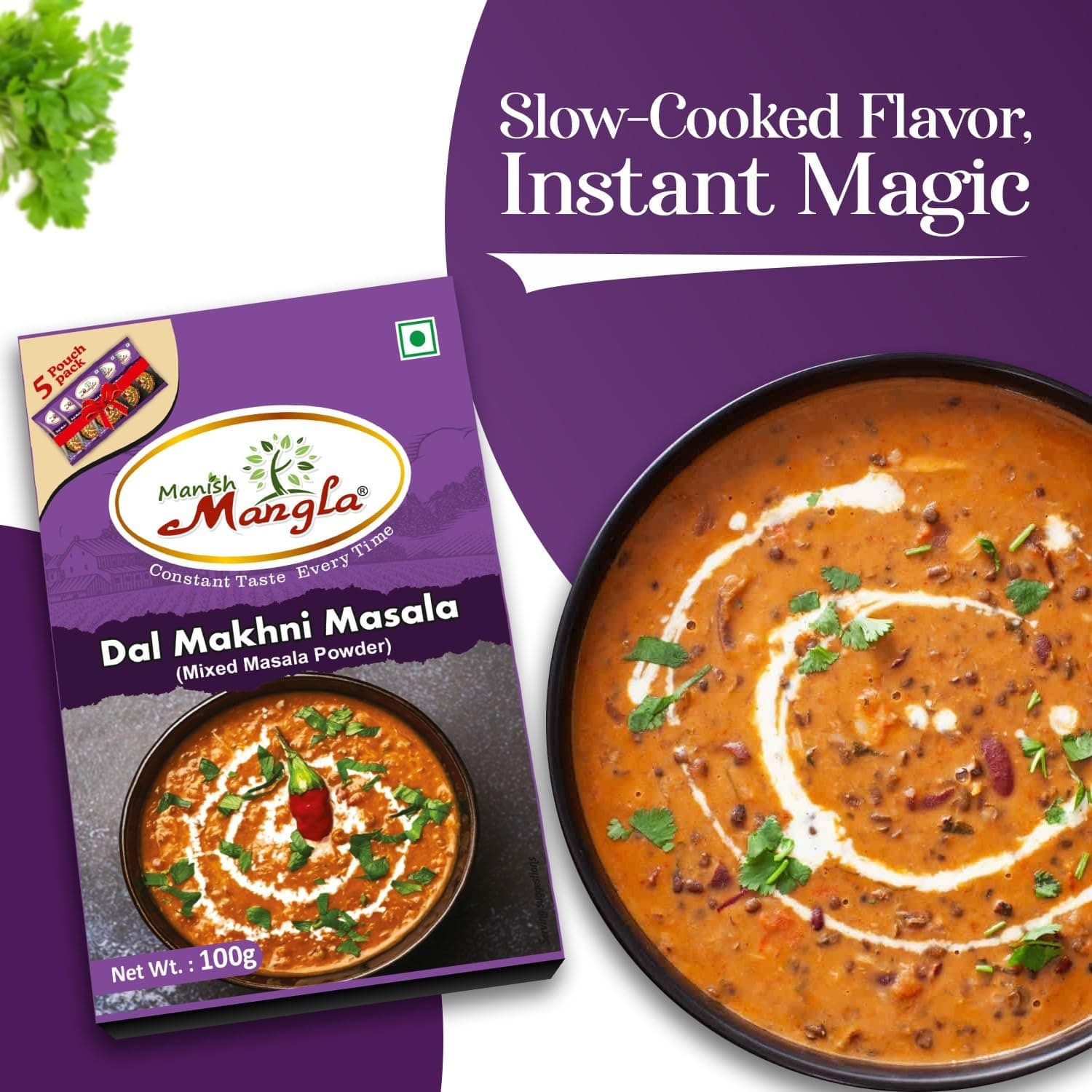 Manish Mangla Dal Makhni Masala 100g | Authentic Indian Spice Mix | Rich Creamy Dal Flavor | No Onion No Garlic | Fresh Aroma Masala for Home Cooking — image 6