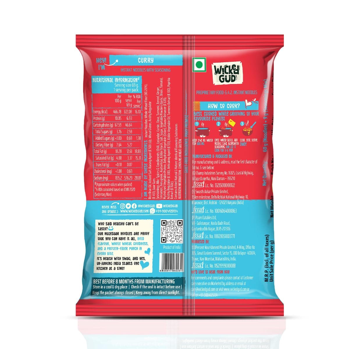 WickedGud Nourishing Instant Noodles Range (Single Packs) | No Maida | No Oil | No MSG | High Protein | High Fibre | Cholesterol Free — image 6