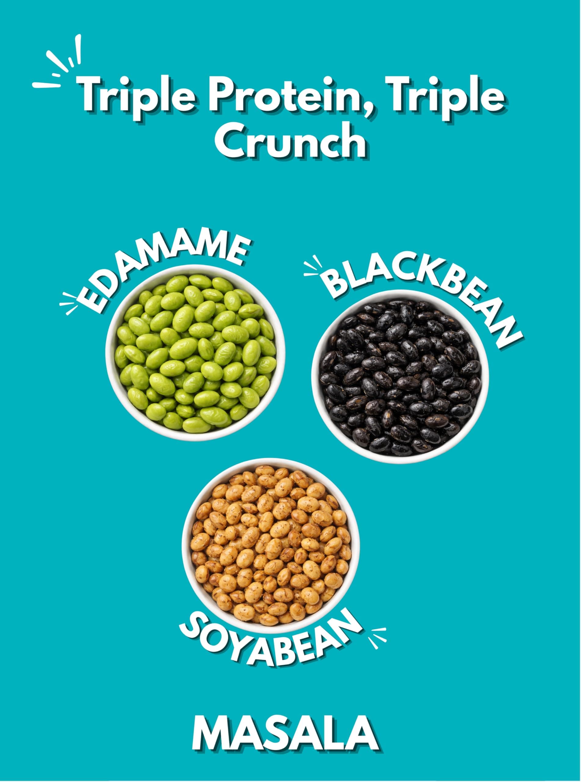 Snack First Roasted Protein Masala Beans Mix | No onion no garlic | no palm oil | 100G | 40G plant protein mixture | 3 In 1 mix | edamame, soyabeans, blackbeans | high protein | gym snack | healthy snack | crunchy & delicious | high fibre | minerals & vitamins | — image 2