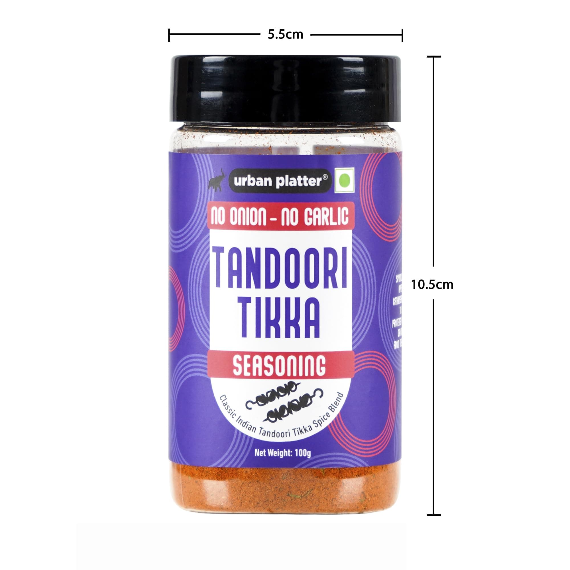 Urban Platter Jain Tandoori Tikka Seasoning, 100g (Smoky BBQ-style Spice Blend | Onion & Garlic- free | Great for Fries, Popcorn, Makhanas & Marinades) — image 7