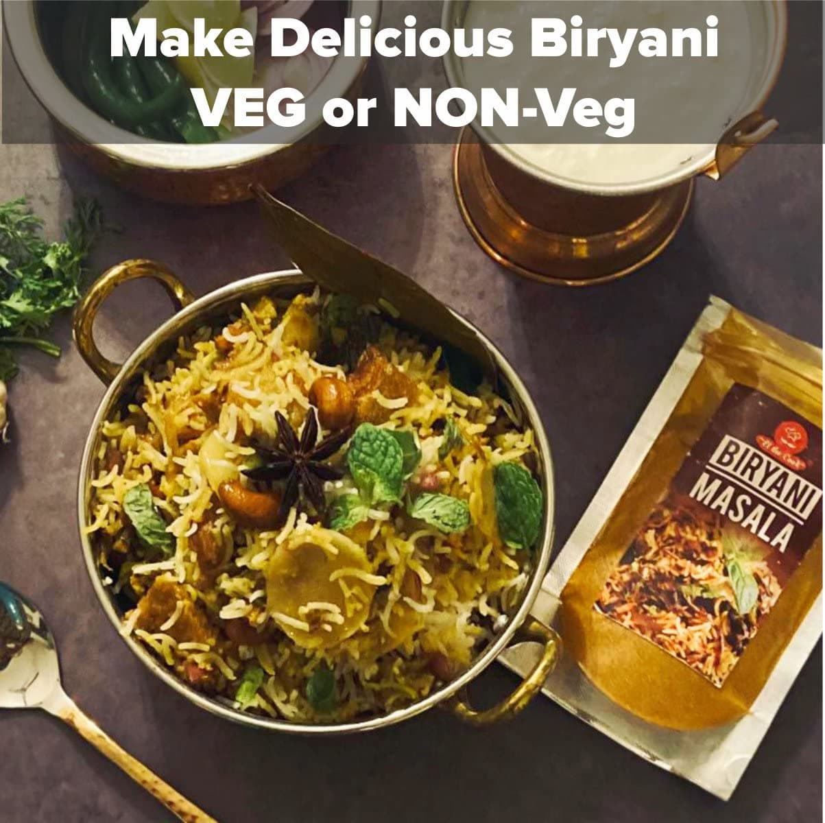 EL The Cook Royal Biryani Masala | Ready to Cook Powder Mix for Veg, Paneer, Chicken, Mutton Biriyani | Premium Rich Spice Blend | 100% Natural, No Additives, No Fillers, GMO-Free, Vegan, Jain | 80g — image 4