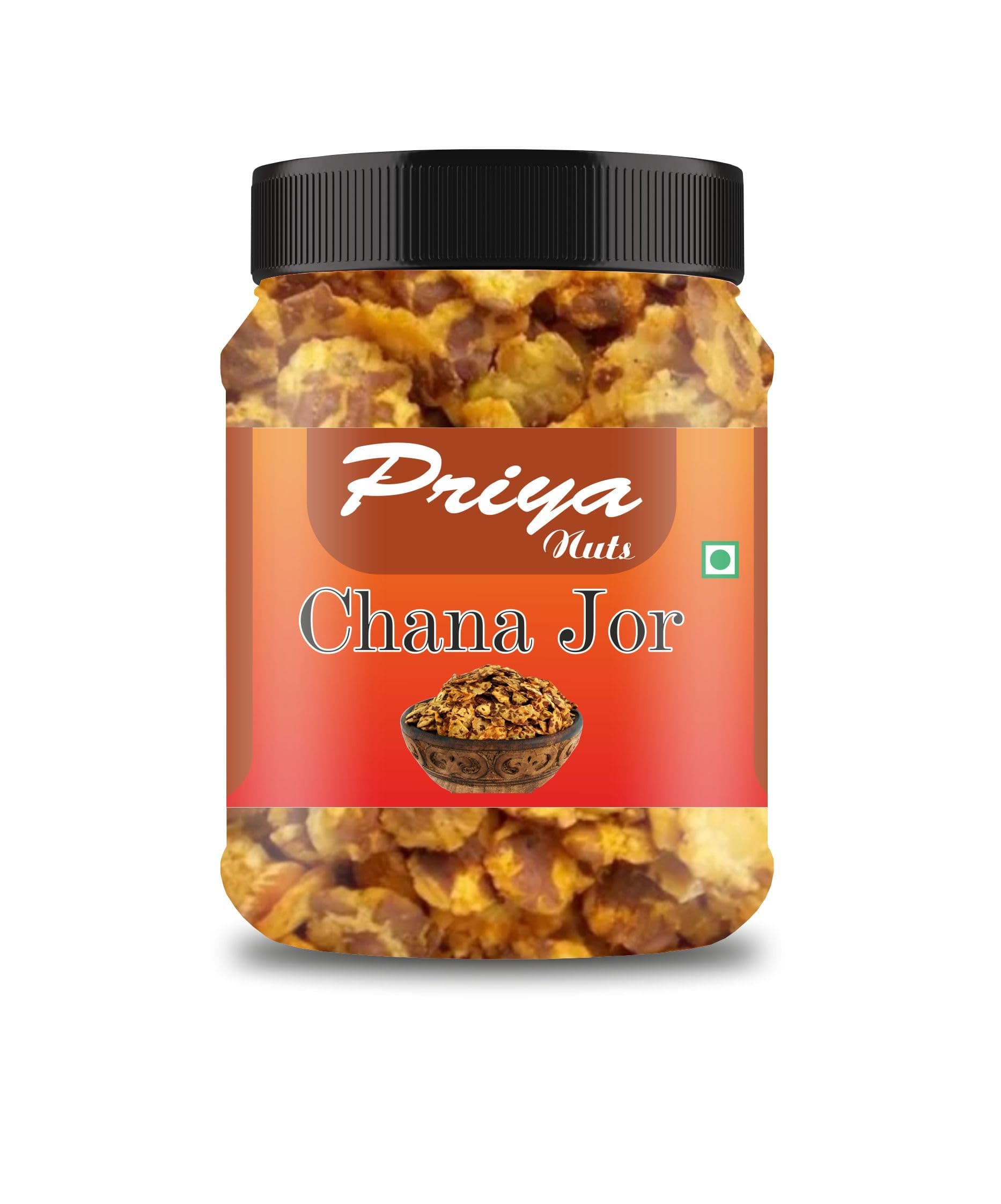 PRIYA NUTS Roasted Chana Jor | Crispy Chana Namkeen | High Protein, Gluten-Free Vegan Jain Snack | Sea Salt & Hing | No Palm Oil, No Added Sugar (250 Gram)