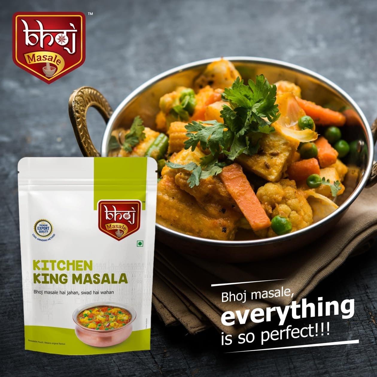 Bhoj Masale Kitchen King Powder Combo Pack of 2 (200GM Each) | Aromatic Spice for Flavorful Indian Cooking | For Flavorful Cooking | No Artificial Flavor Added. No colour, no preservatives, no onion and no garlic ( Jain Masala ) — image 5