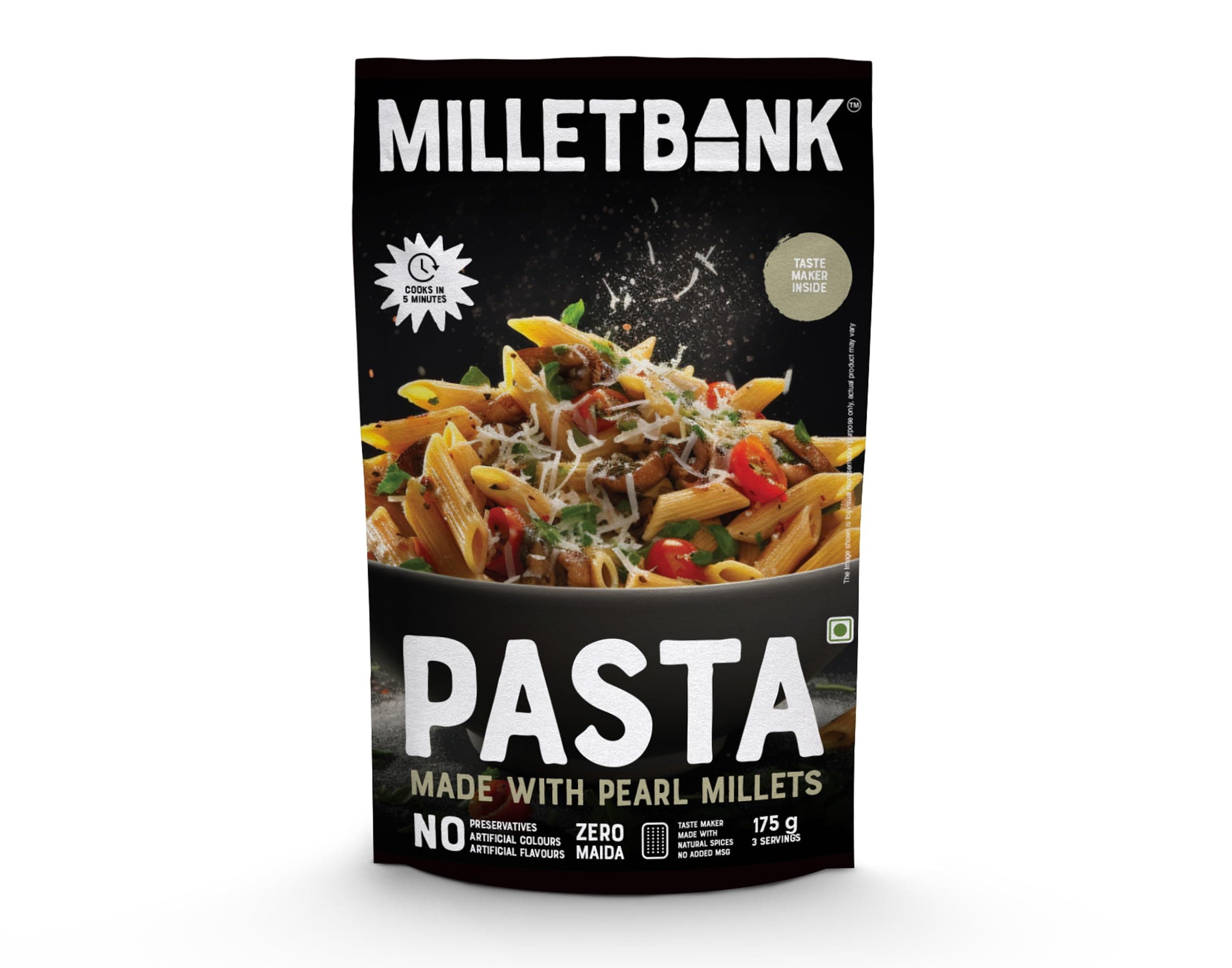 Millet Bank All Pasta Combo | No Preservatives, No Artificial Colors or Flavours | ZERO Maida | 175g | Made with Millets and Whole Wheat | Baby Friendly Pasta Flavor Combo 4 nos — image 5