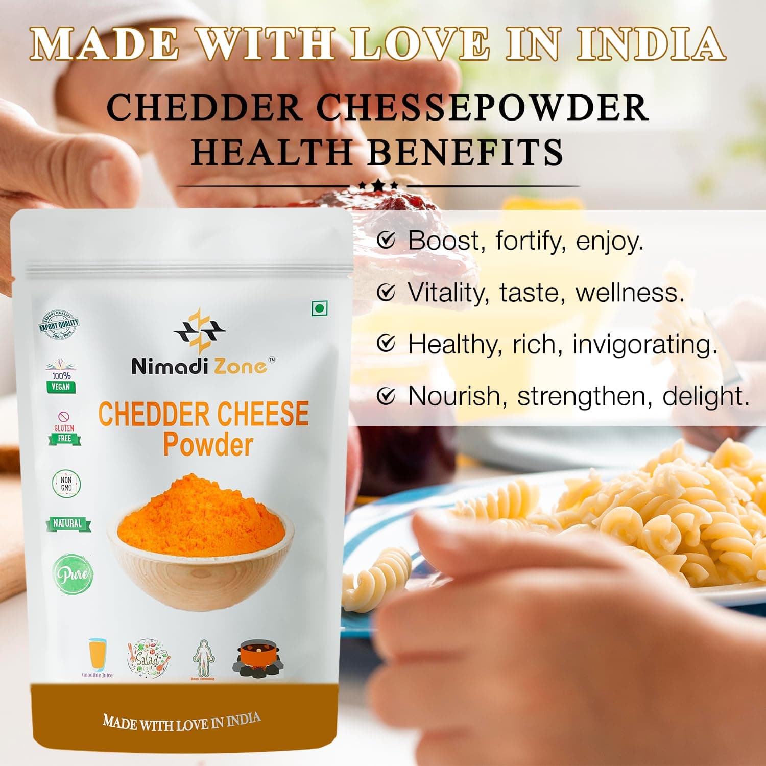 Cheddar Cheese Powder | Cheese Powder for Popcorn - 500 GM X 2 = 1 KG By Nimadi Zone — image 6
