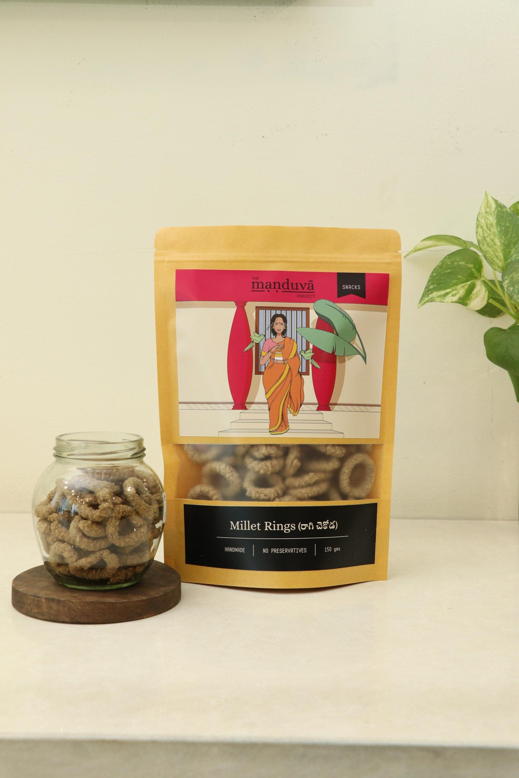 The Manduva Project Millet Rings 150g | Jain No Onion No Garlic | Crispy Ragi Millet Snack | Handmade & Gluten-Free | Traditional Millet Rings | No Preservatives — image 3