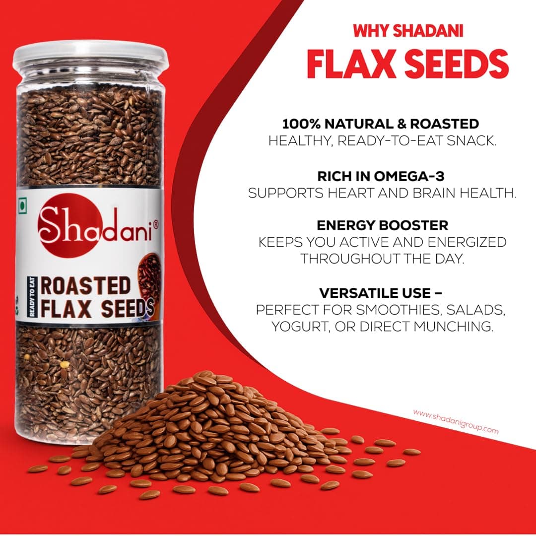 Shadani Roasted Alsi Can 150g | Crunchy Roasted Alsi Snack | Healthy Nutty Topping & Meal Enhancer — image 3
