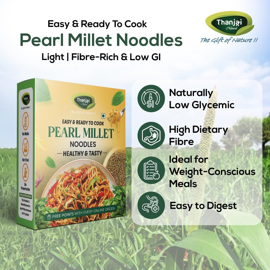 Thanjai Natural Pearl Millet Noodles 180 Grams X 2 (360 Grams) of Homemade Natural Noodles (No Preservatives, No Chemicals, No Artificial Extract) — image 5