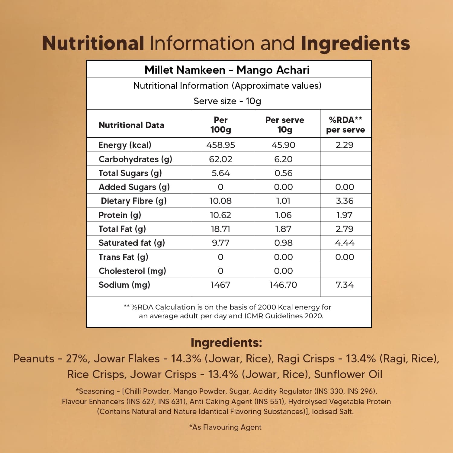 Eat Better Co – Millet Namkeen – Mango Achari – Chatpata, Healthy Namkeen Snack – Roasted, Not Fried | No Palm Oil | Healthy Replacement of Chips & Bhujia – 100 grams — image 2