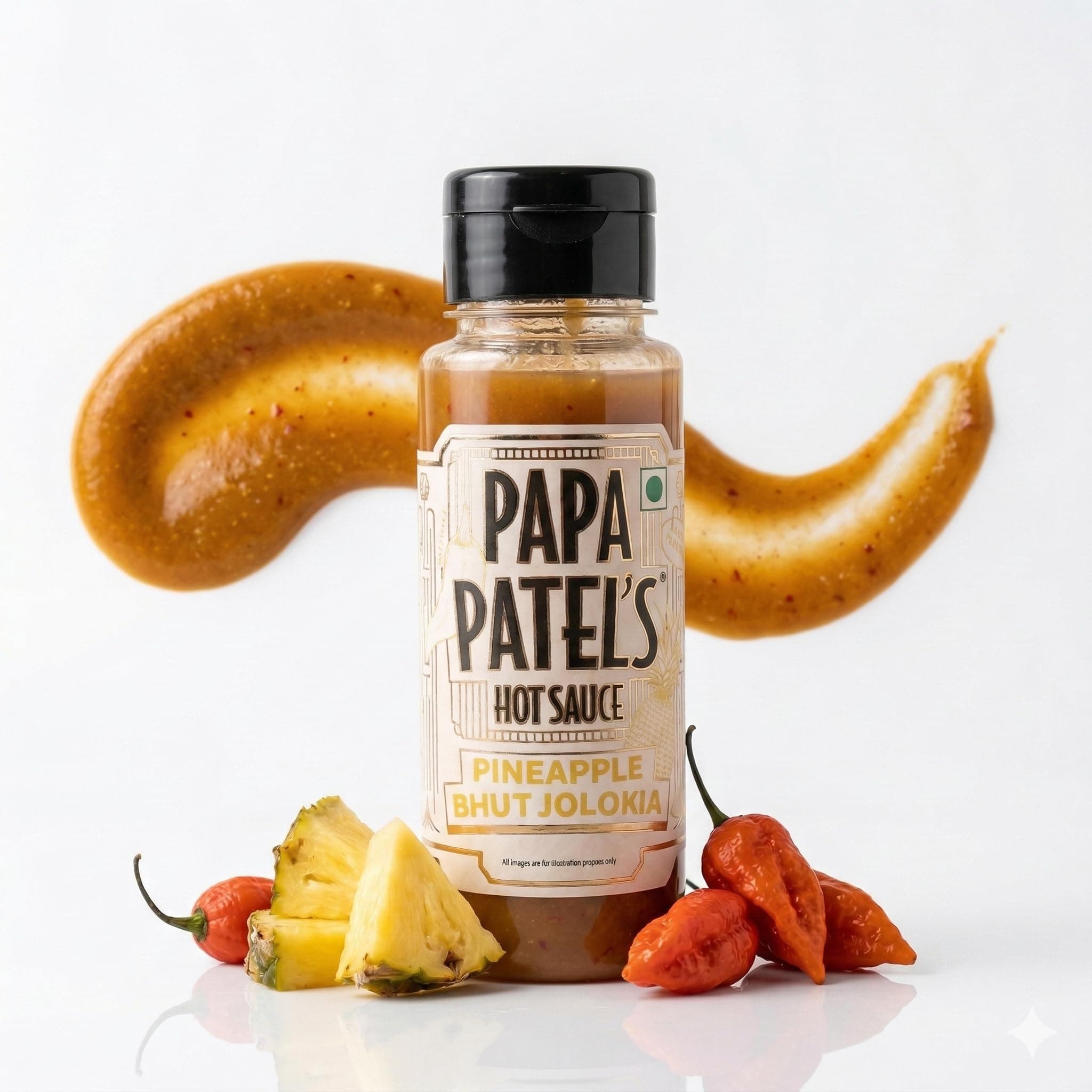 Papa Patel’s Pineapple Bhut Jolokia Hot Sauce (250g) — Real Pineapple (25%) | Authentic North East Indian Ghost Peppers | The Ultimate Sweet-Heat Balance | Slow-Crafted for Gourmet Depth | Artisanal Fire & Pure Flavor | No MSG, Vegan & Gluten-Free
