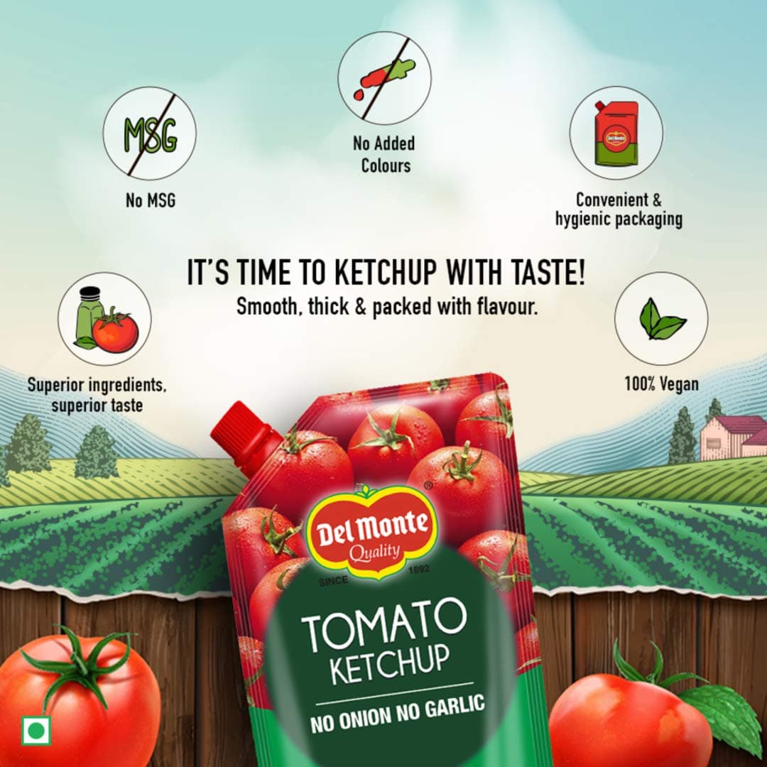 Del Monte Tomato Ketchup - No Onion No Garlic, 900 g| No MSG |100% Vegan | Tomato Sauce — image 9