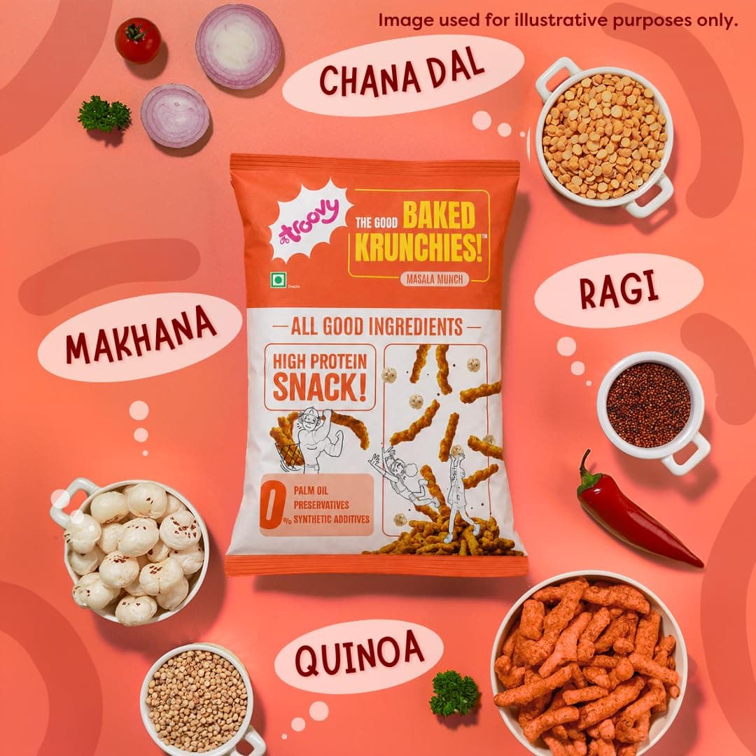 Troovy Krunchies Masala Munch | Made with Millets | No Palm Oil (70g,Pack of 3) — image 5