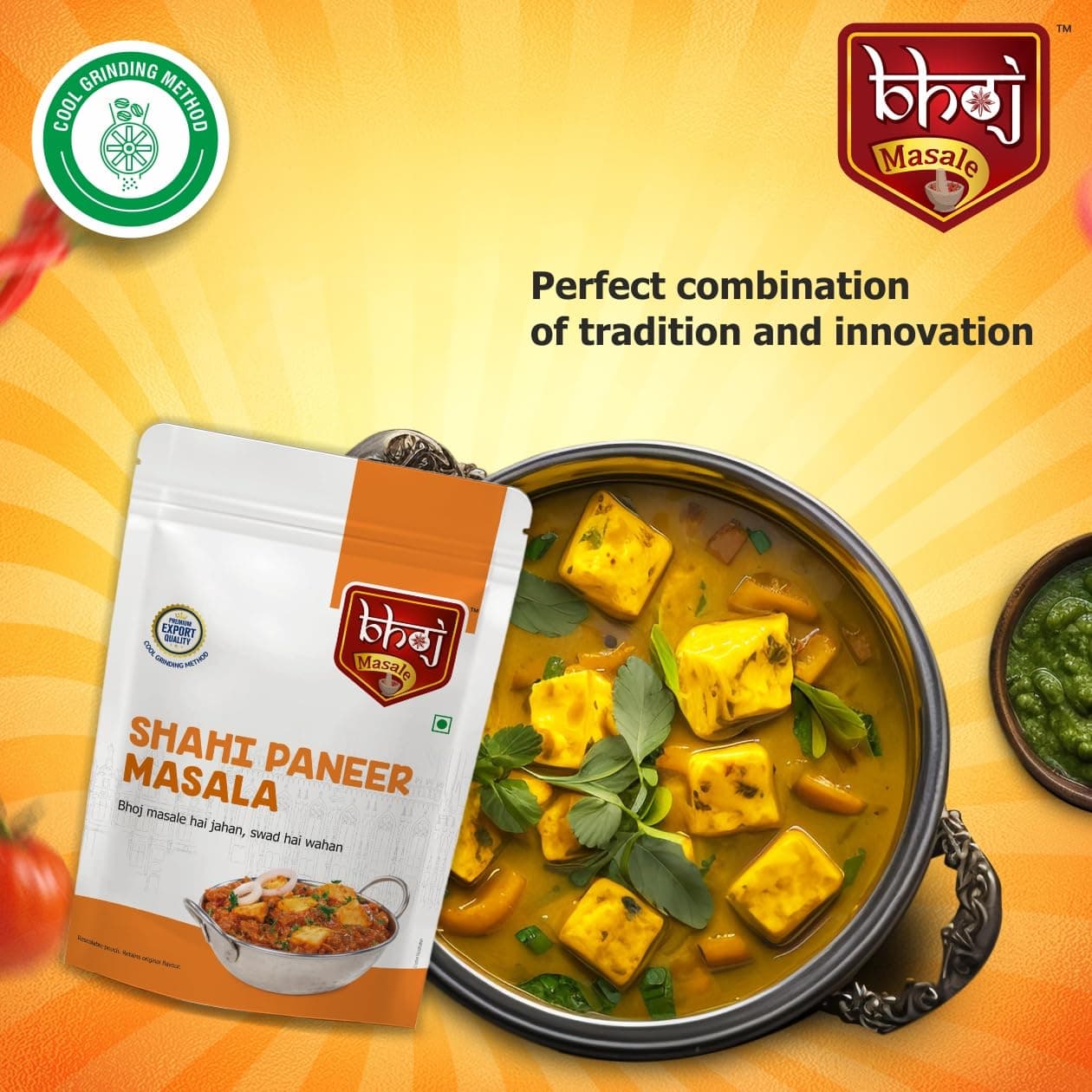 Bhoj Masale Shahi Paneer Masala Powder 200GM |Authentic Blend of Spices for Delicious North Indian Curry | Ideal for Home Cooks and Vegetarians. No Colour, No Preservatives, No Onion & No Garlic (Jain Masala) — image 6