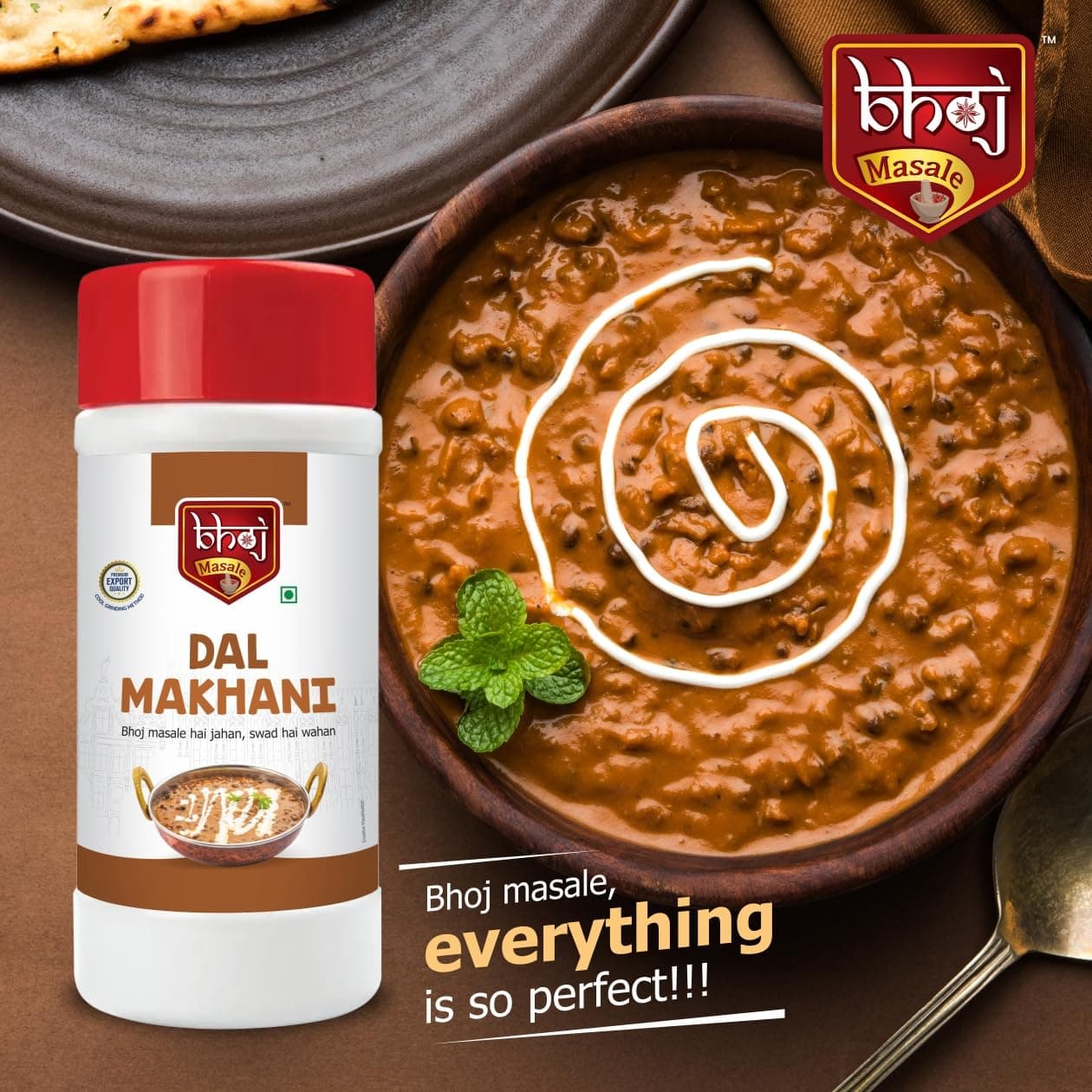 Bhoj Masale Dal Makhani Masala 450 GM | Dal Makhani Masala Natural And Fresh Authentic Spice Blend. No Colour, No Preservatives, No Onion and no garlic (Jain Masala) — image 3