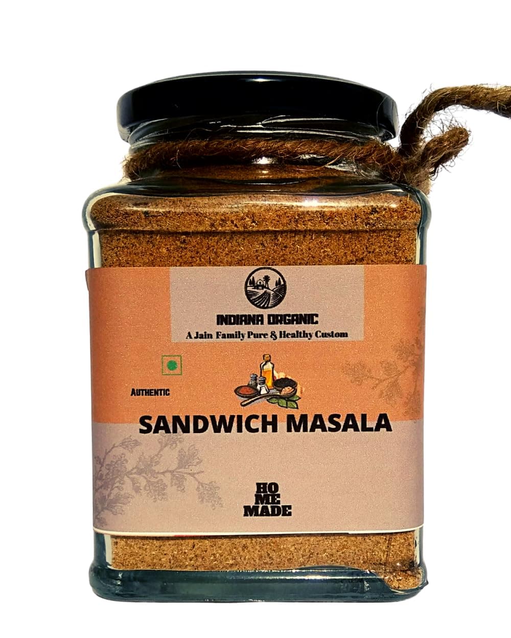Indiana Organic Sandwich Masala Powder - 150 Gram, Freshly Ground Packed on Order | No Onion & Garlic.