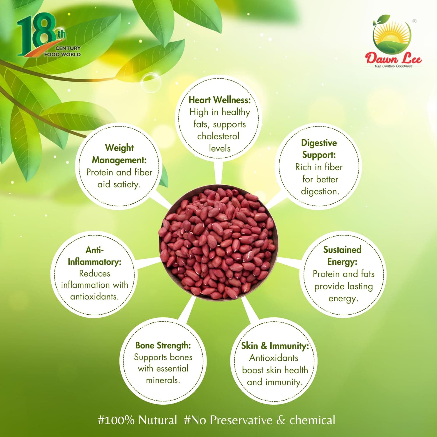 Dawn Lee Raw Desi Red Peanuts | Mildly Roasted | High Protein & Fiber | Groundnut | Moongfali | Sing Dana | Premium Fasting Snack for Navratri, Ekadashi and Jain fasting | Non-GMO | Resealable Kraft Bag – 400g — image 4