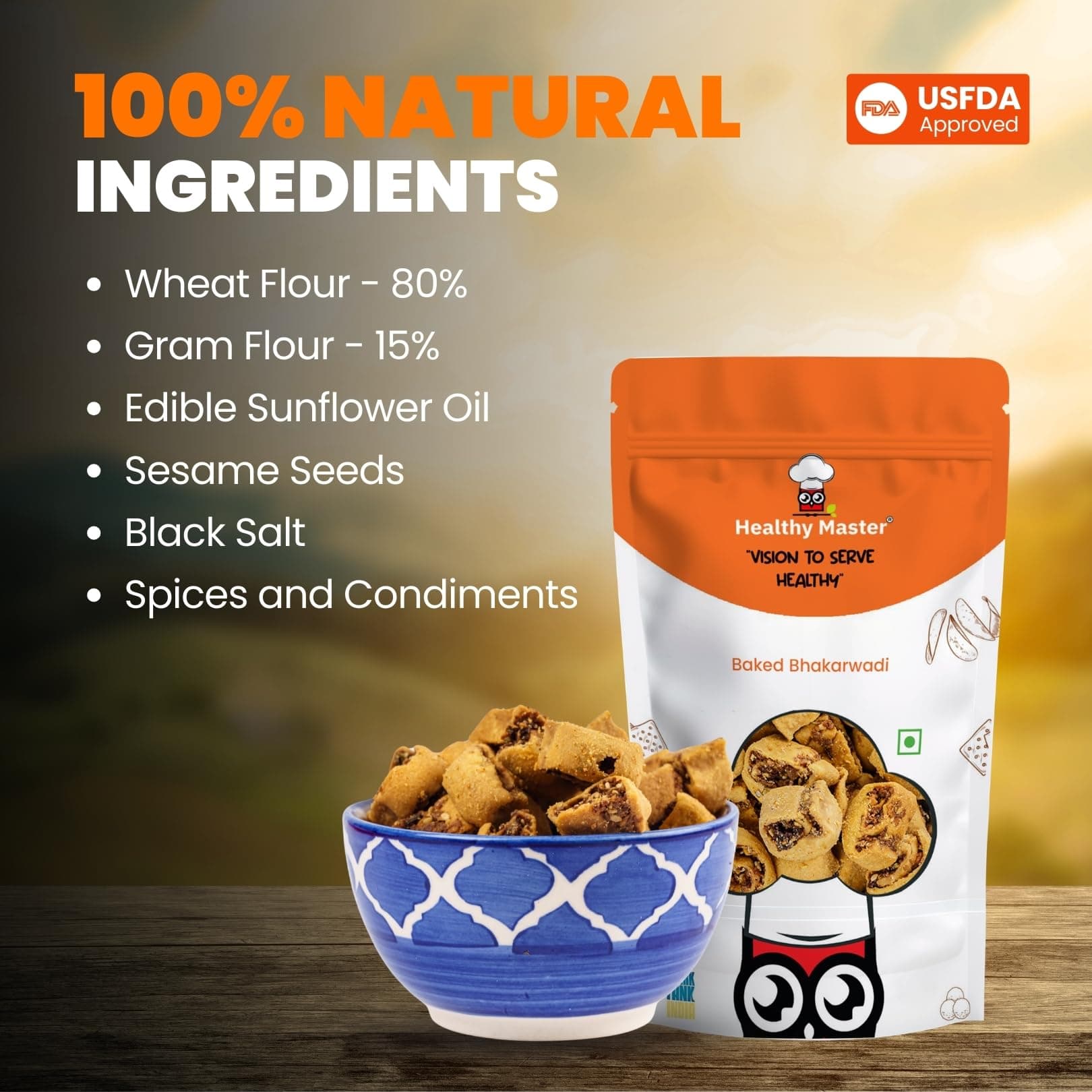 Healthy Master Baked Bhakarwadi, 250g | Healthy Gujarati Snacks | Crispy Bakarwadi | Morning and Evening Snacks | No Palm Oil, No MSG, No Preservatives | High-Fiber & Diet-Friendly — image 9