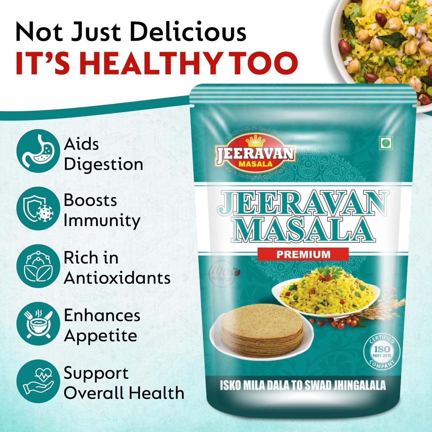 JEERAVAN Masala Standard - Poha,Pakoda Spice Powder for Raita Fruit Chaat Masala Natural Hing Jeeravan Mix Powder 500 gm (Pack of 1) — image 5