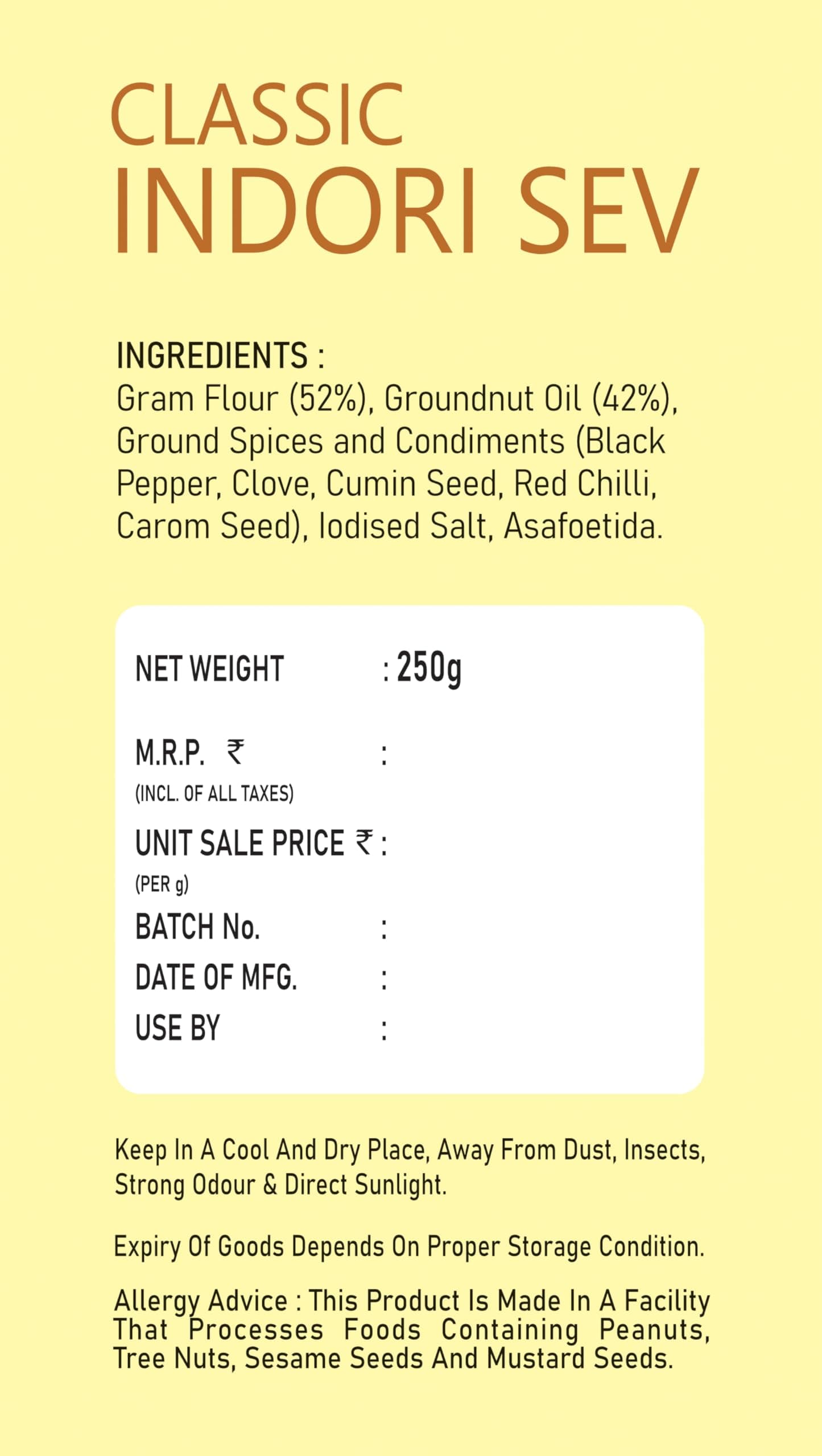 Chudamani Classic Indori Sev, Kettlecooked Snacks, Crispy and Spicy Namkeen, Famous Indori Cooked Snacks Namkeen - 250gm — image 3