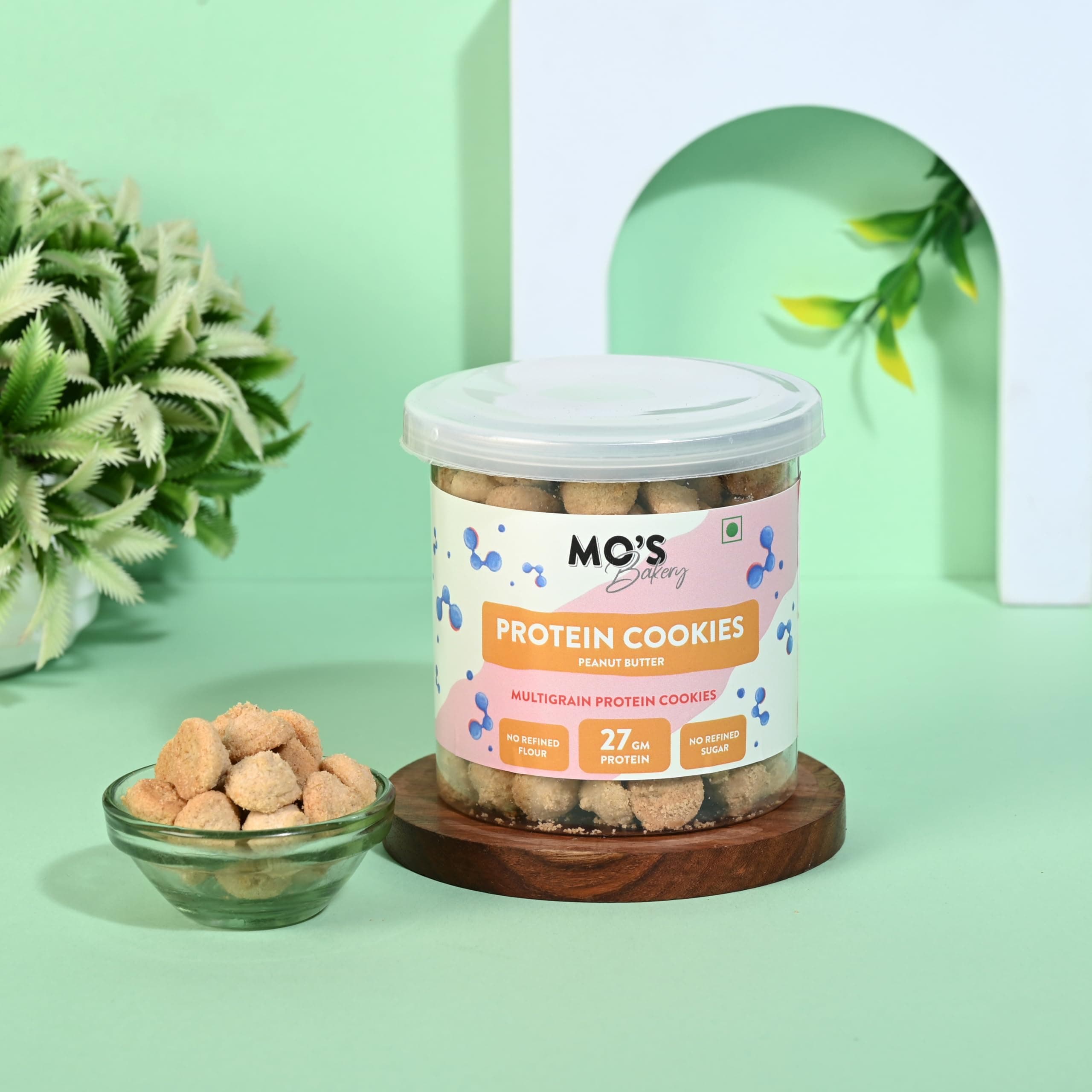 Mo’s Peanut Butter Protein Cookies – 150g | 27 G protein per 100g serve | Mini Cookies | Multigrain, Plant-Based Snack with Ragi, Oats, Barley & Jaggery | No Refined Sugar — image 4