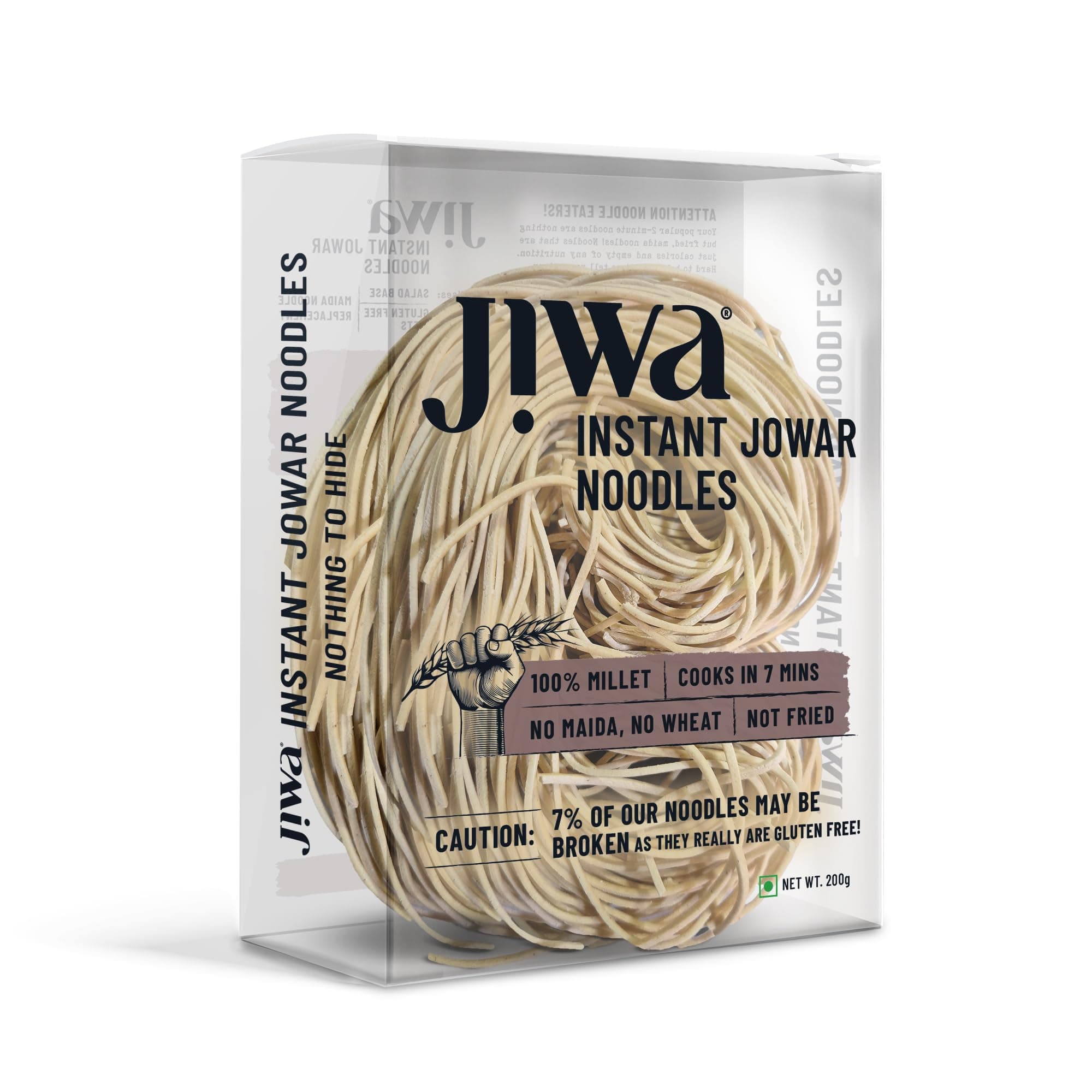 Jiwa Instant Jowar Noodles | Hakka Noodles | Cooks in 7 Minutes | Ready to Cook | 100% Millet | No Maida, No Atta | Not Fried | Gluten Free | 200 G — image 4