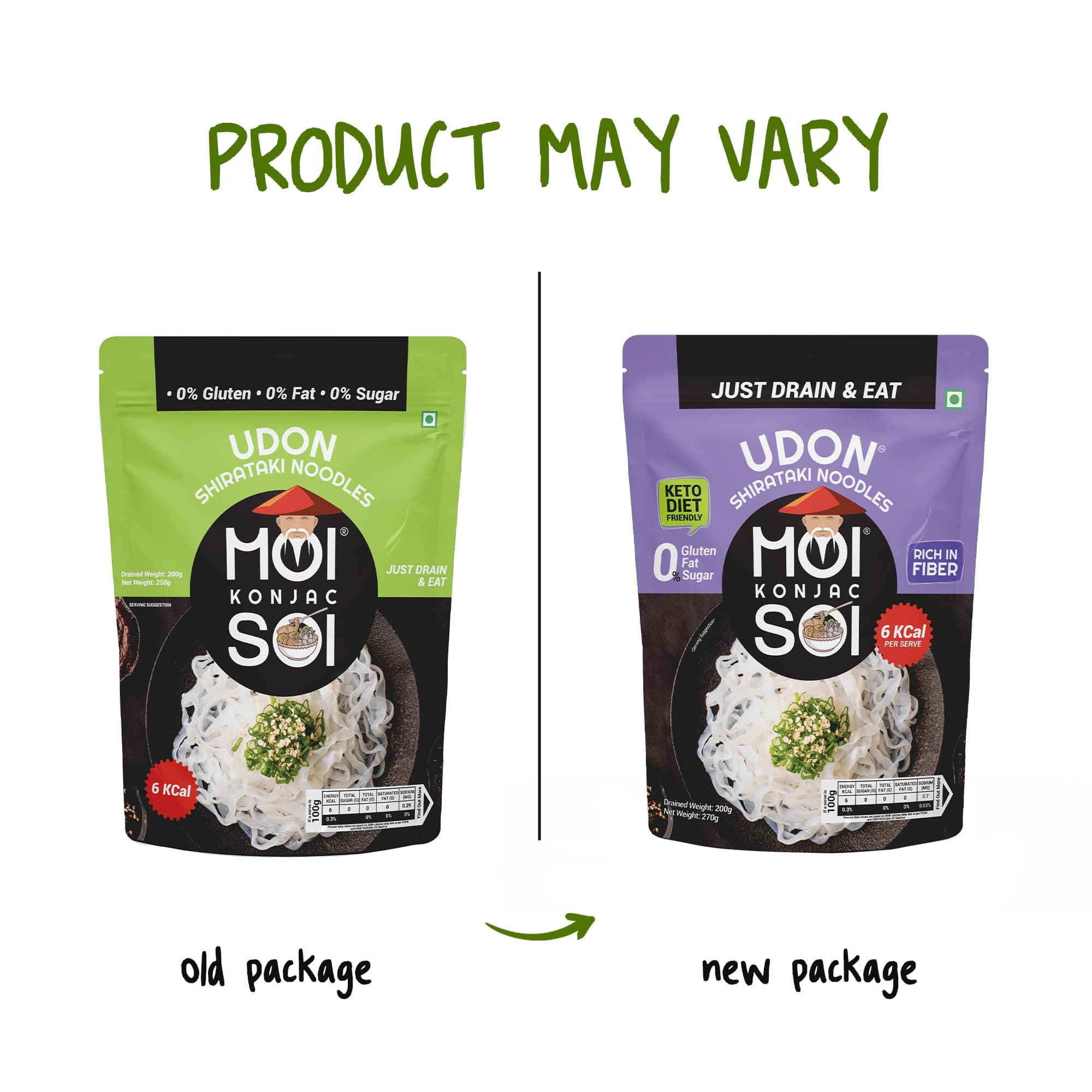 MOI SOI Shirataki Udon Noodles, 250g | Low Carb 6Kcal Only | Keto Friendly | Gluten Free | Vegan Friendly | Good for diabetics | Low Calorie Konjac Miracle Noodles | Fat-Free | Ultra-Low Calorie Konjac Miracle Noodles — image 7