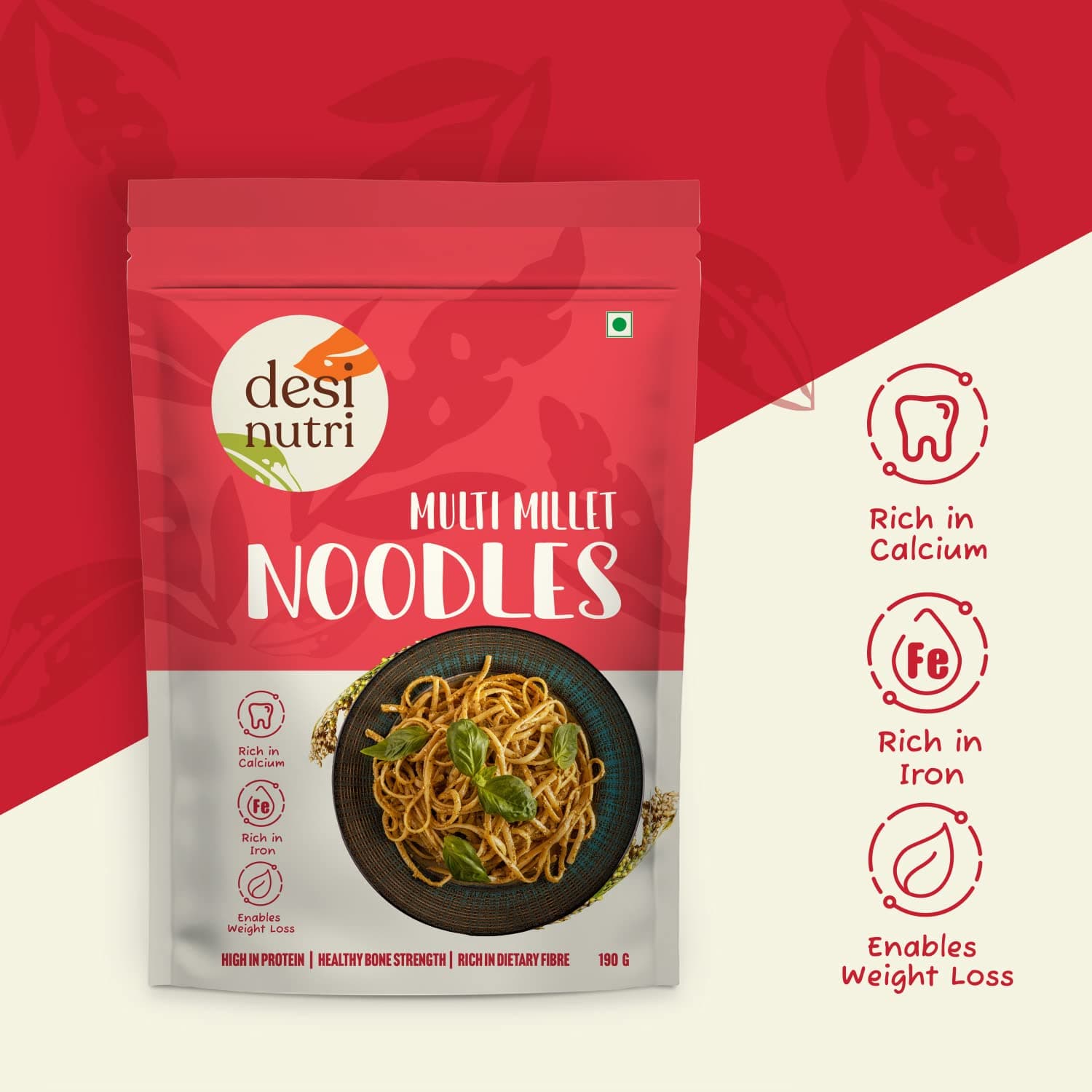 Desi Nutri Multi Millet Noodles | Ready to Eat Noodles | 192 gms | Rich in Iron & Calcium — image 4