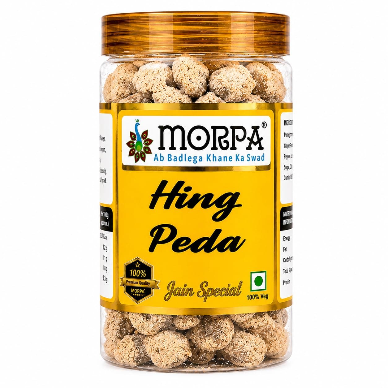 MORPA Hing Peda (Asafoetida Digestive Candy) Traditional Indian Mouth Freshener Aids Digestion and Refreshes Breath Premium Quality Jain Special 100% Veg
