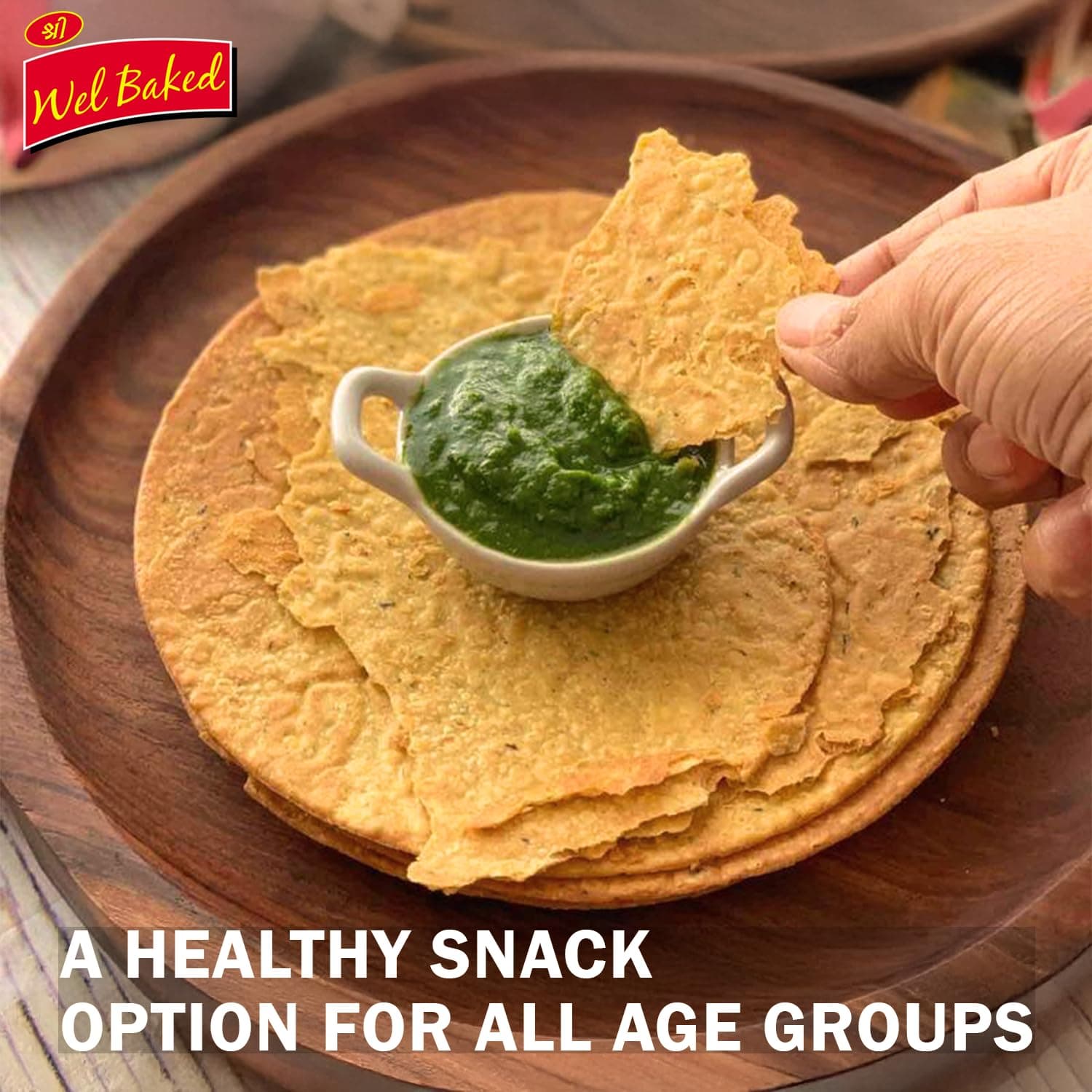 Wel Baked Whole Wheat Khakhra (Mast Masala) - Pack of 4, 200 Gms Each | Dry Chapati | Khakra Fresh Gujarati Namkeen Snacks | Ready To Eat - Roasted - Khakhra Snacks| Vacuum Packed — image 6