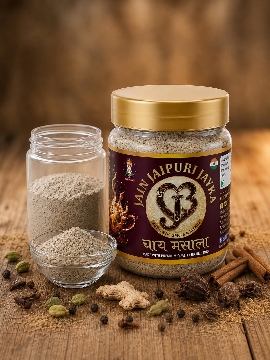 Jain Jaipuri Jayka Premium Chai Masala | Authentic Indian Tea Spice Blend | Rich Aroma & Traditional Flavor