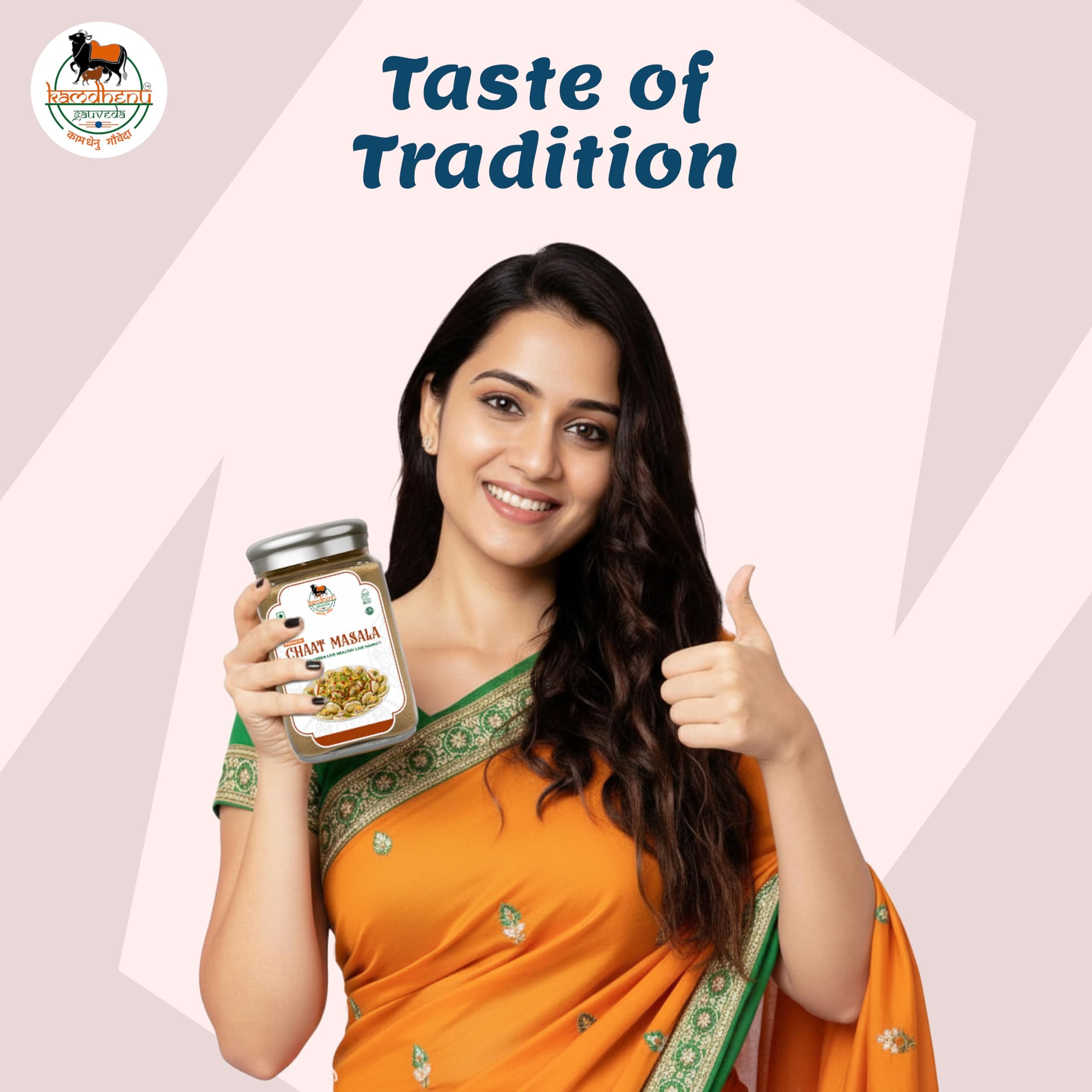 Satvik Sanatani Swaminarayan Jain Vegan Chatpata Chaat Masala 350g | Cumin, Coriander, Pudina, Pink & Black Salt | No Onion No Garlic | No Preservatives | FSSAI Certified | Glass Jar with Steel Cap — image 3