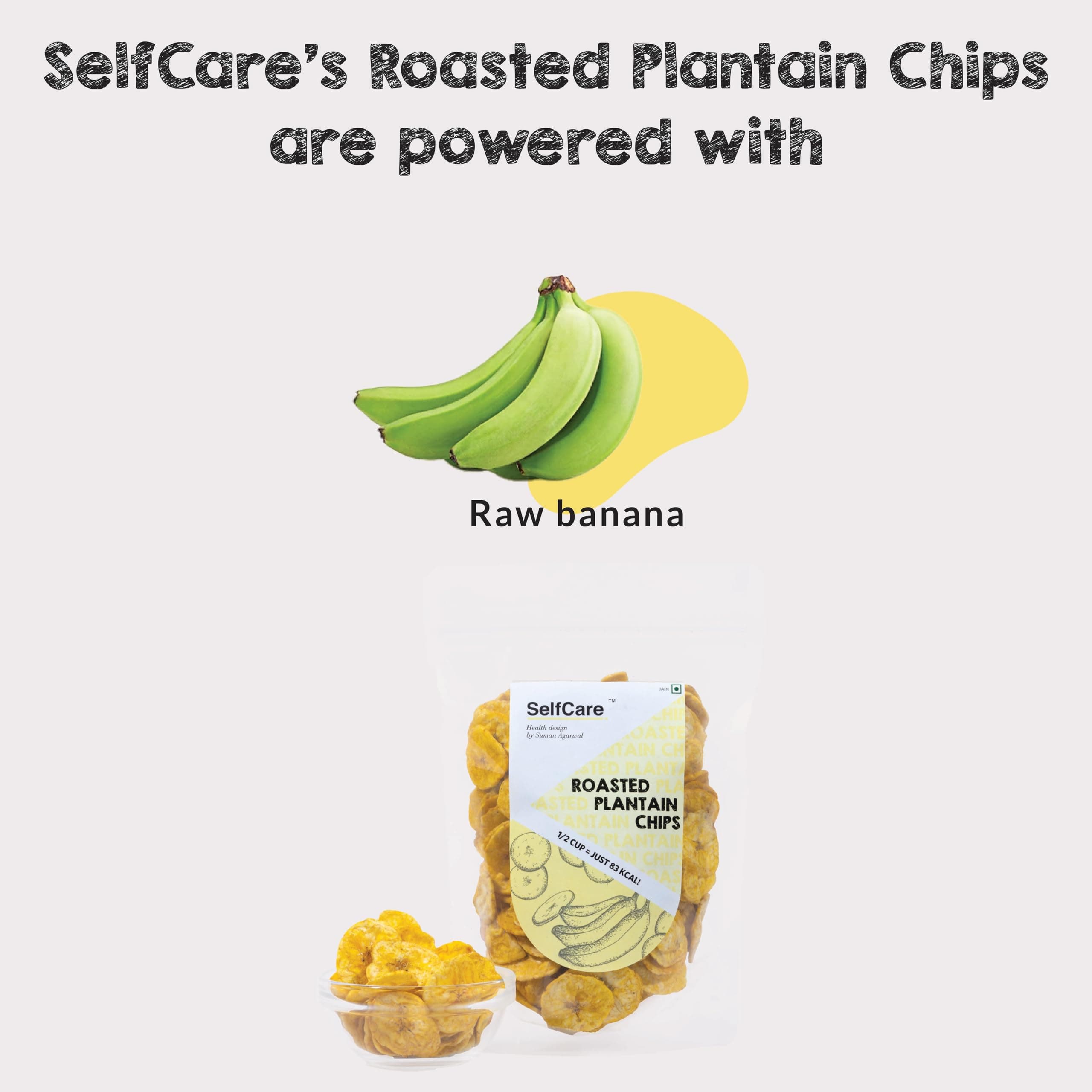 SelfCare By Suman Agarwal Roasted Plantain Chips Pack of 1 125 grams | Healthy - Gluten Free | Savoury - Snacks - Namkeen - Grocery | Mid Day - Workout - Tea time Snacking | Jain & Travel Friendly — image 2