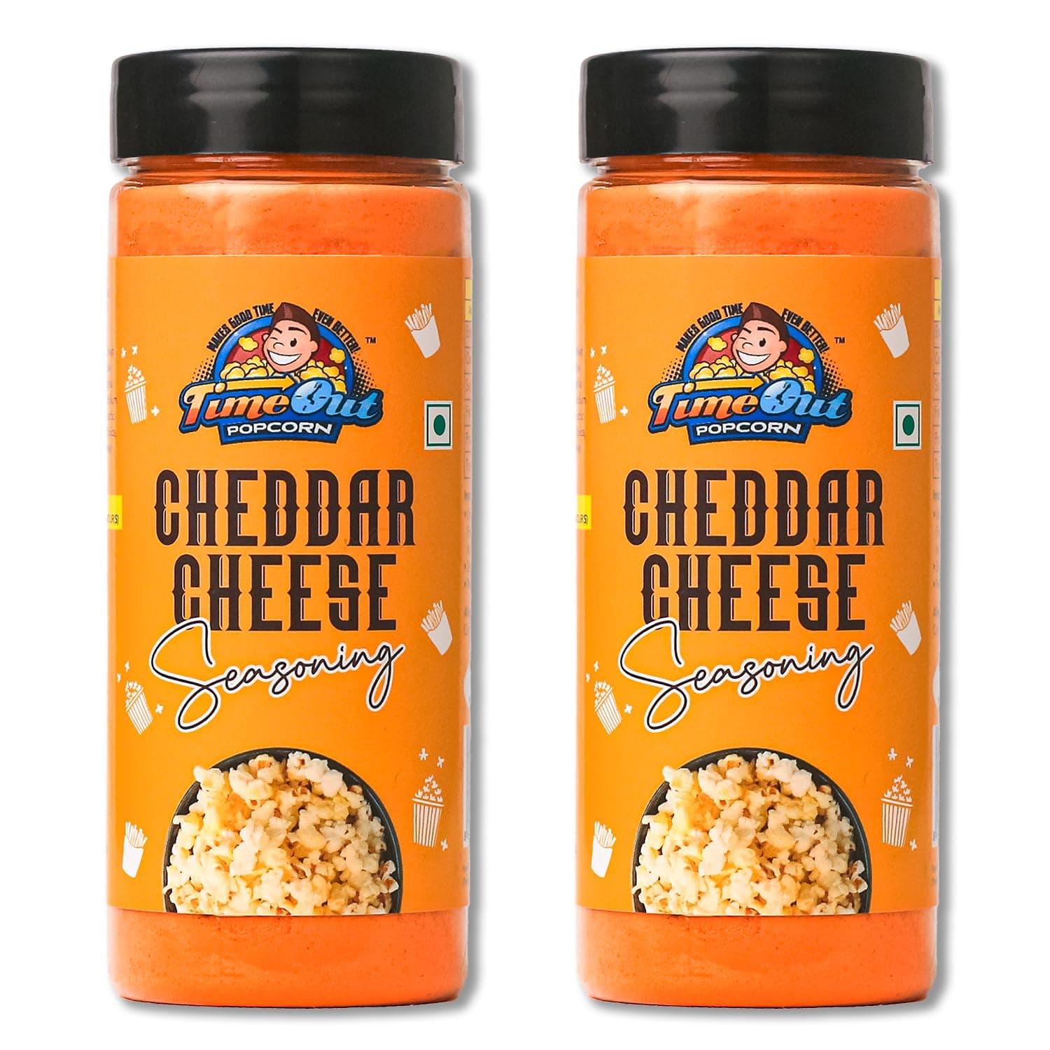 Time Out Popcorn Jain Cheddar Cheese Seasoning, Multi-Purpose Powder, Popcorn and Snacks Flavoring,Pack of 2, 100g Each — image 2