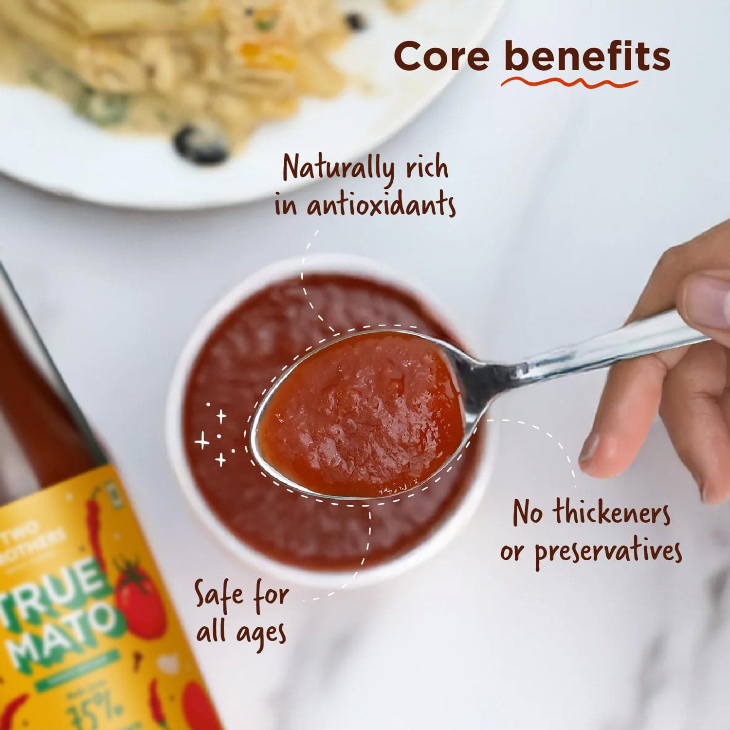 Two Brothers Organic Farms Truemato Ketchup - Spicy Tomato Ketchup 300g | Naturally Made with 75% Fresh Tomatoes | No Refined Sugar | Upgraded — image 5