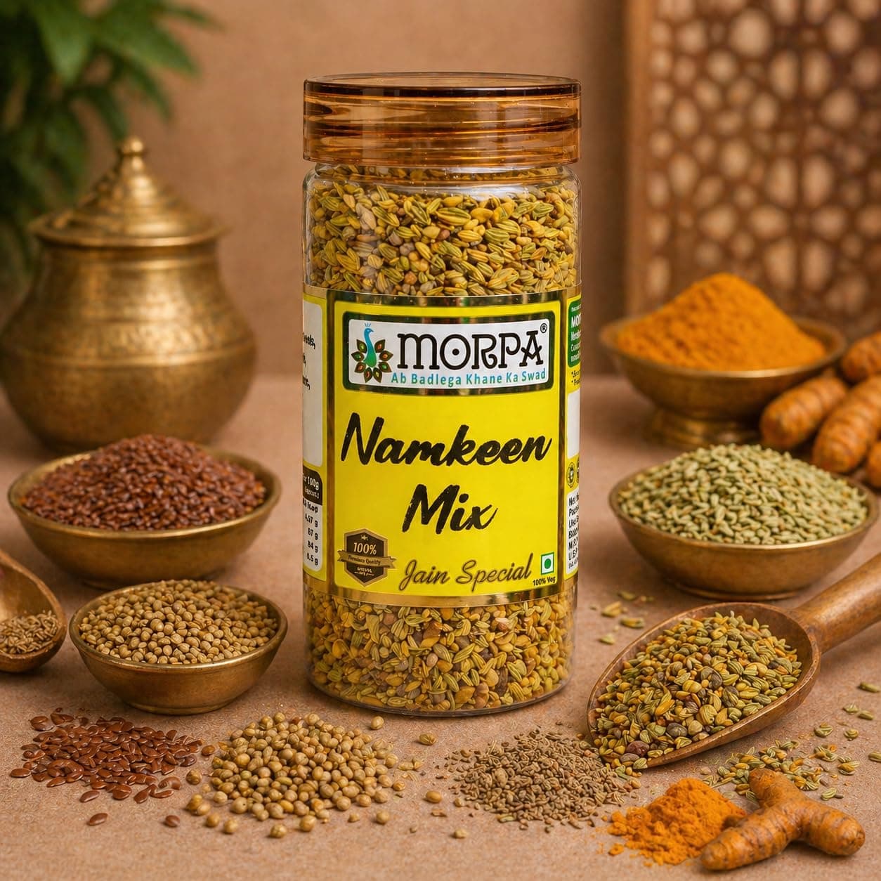 Morpa Namkeen Mix Mouth Freshener Traditional Indian Mukhwas Saunf, Coriander and Spice Blend After Meal Digestive Breath Freshener Jain Special 100% Veg — image 2