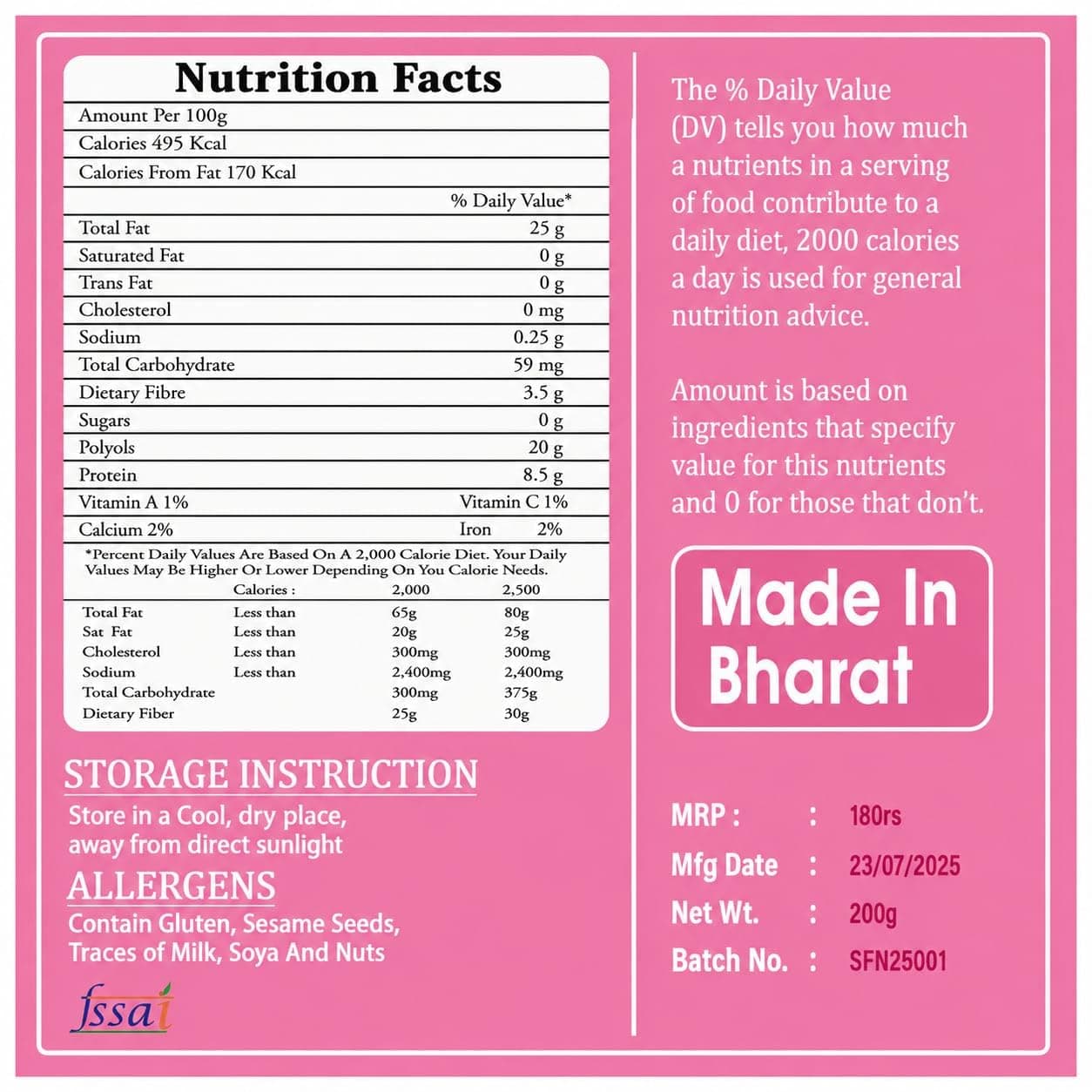 The Nostalgia Bakes Sugar-Free Multiseeds Cookies – Handmade Healthy Biscuits for Diabetics – Natural Seed Mix Cookies with 2019's Original Recipe – Jain Friendly Tea-Time Snack – No Added Sugar — image 8