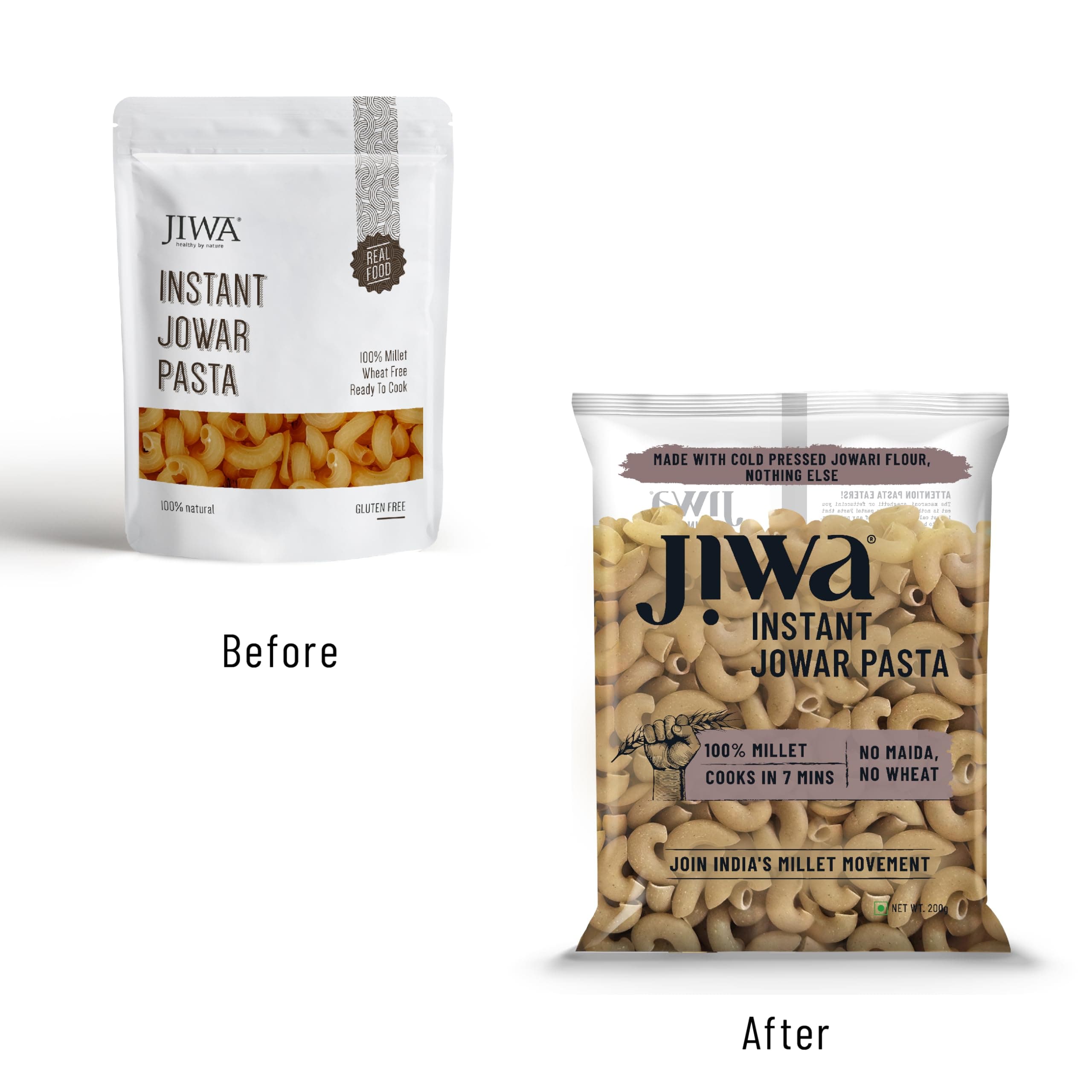 Jiwa Instant Jowar Macaroni Pasta | 200 G | Cooks in 7 Minutes | Ready to Cook | 100% Millet | No Maida, No Atta | Gluten Free — image 4