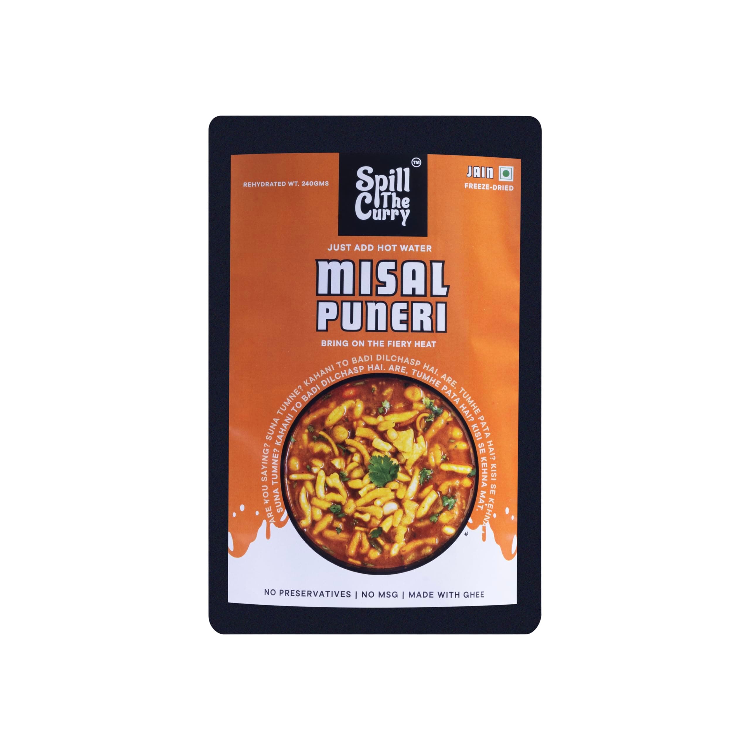 SPILL THE CURRY Pav Bhaji Jain & Misal Jain Ready to Eat Combo | No Onion No Garlic | Freeze-Dried Meals | Instant Heat & Eat | Pure Veg Jain Food | Travel & Hostel Friendly | Pack of 2 (1 Pav Bhaji Jain + 1 Misal Jain) — image 10