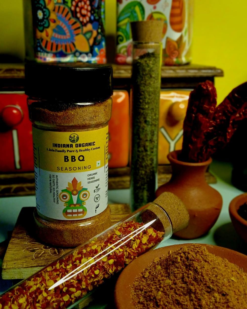 Indiana organic bbq | peri peri | pizza seasoning - combo of 3 Jain seasoning. No onion and garlic. — image 6