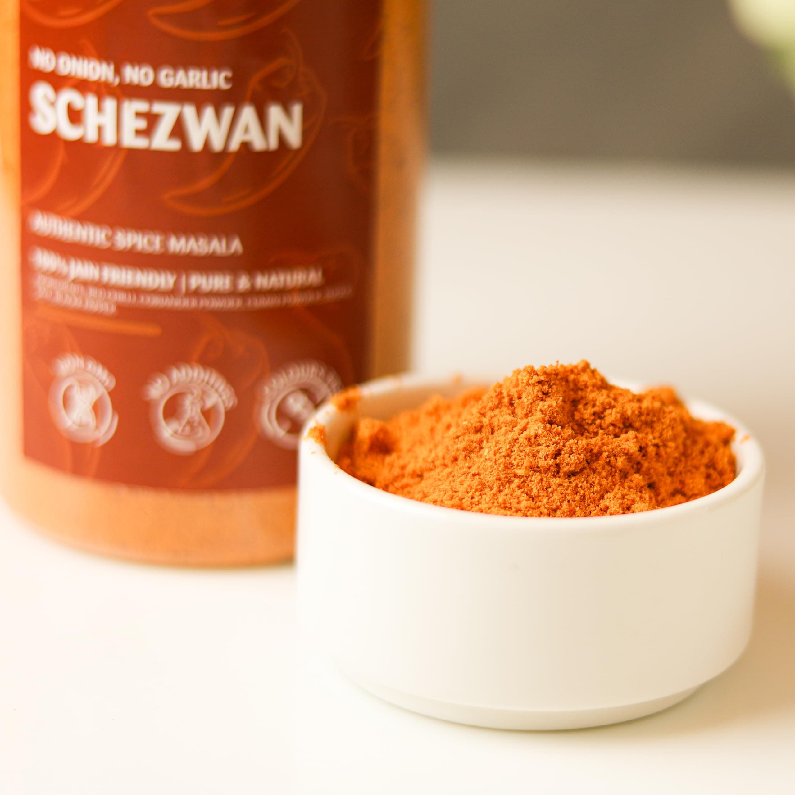 Omas Fresh Jain We-Desi Schezwan Seasoning | No Onion, No Garlic Masala Best for Making Noodles, Pasta, Fried Rice, Nachos (250g, Schezwan) — image 5