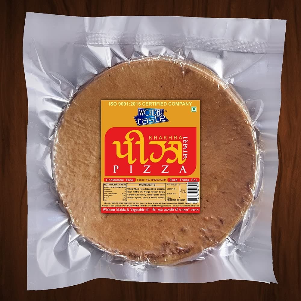 WONDER TASTE Pizza Khakhra Pack Of 4 (Each 200g) | No Maida | No Vegetable Oil | Just add Cheese and Vegetables to get Pizza Ready | Healthy Yummy & Crispy Bites for Kids | — image 3