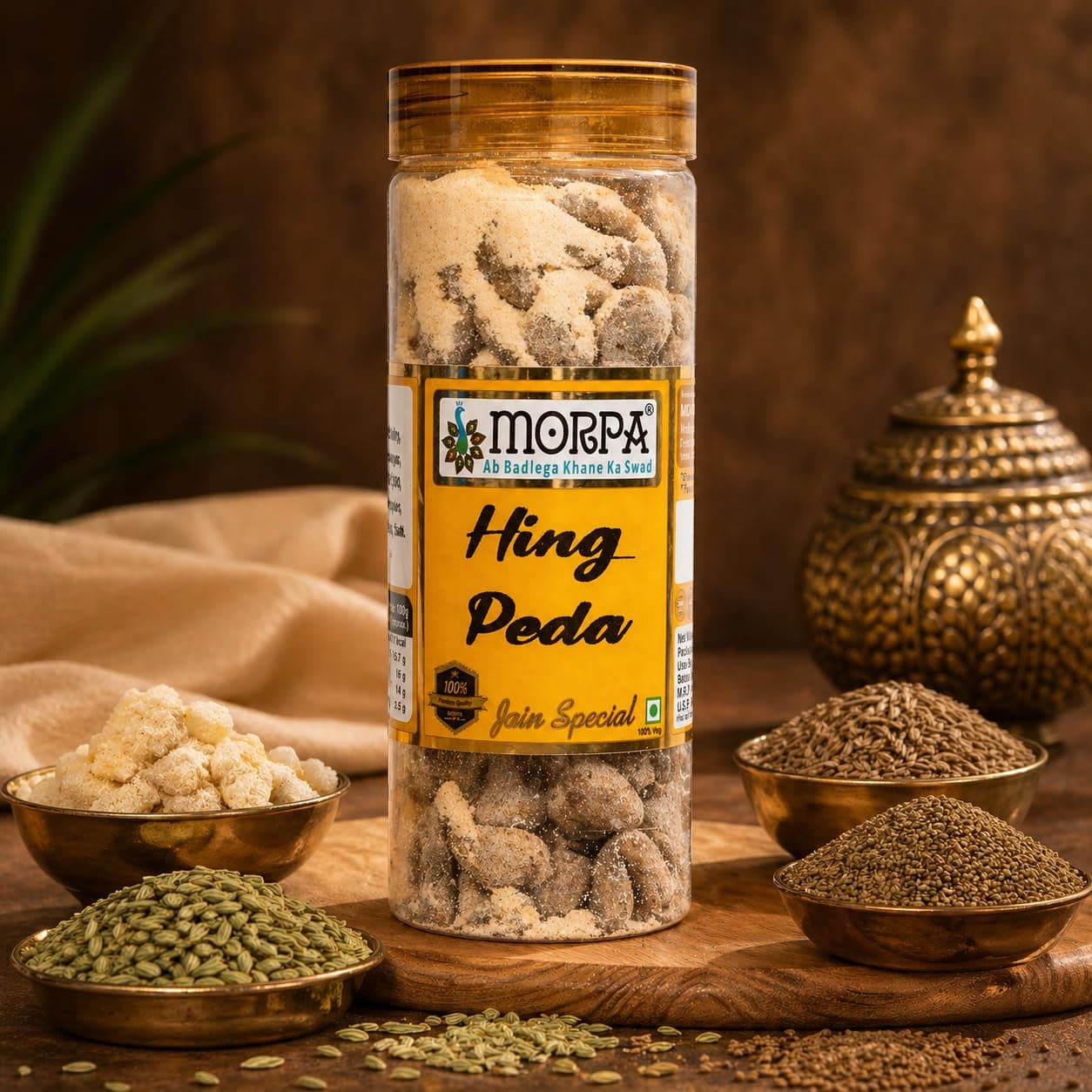 MORPA Hing Peda (Asafoetida Digestive Candy) Traditional Indian Mouth Freshener Aids Digestion and Refreshes Breath Premium Quality Jain Special 100% Veg — image 3