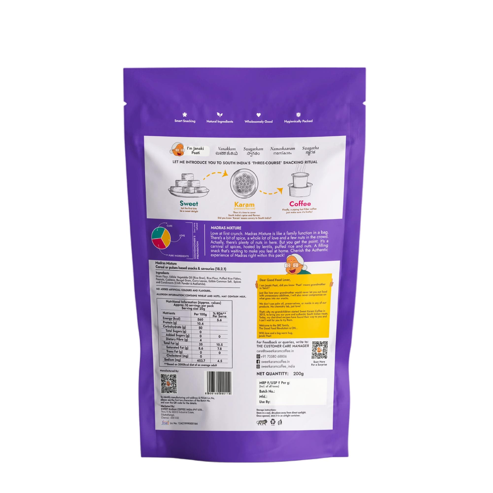 Sweet Karam Coffee Special Madras Mixture – 200grams | No Palm Oil or Preservatives | Authentic South Indian Namkeen Snack | Crispy & Fresh Homemade Taste | Perfect Tea-Time Savory — image 4