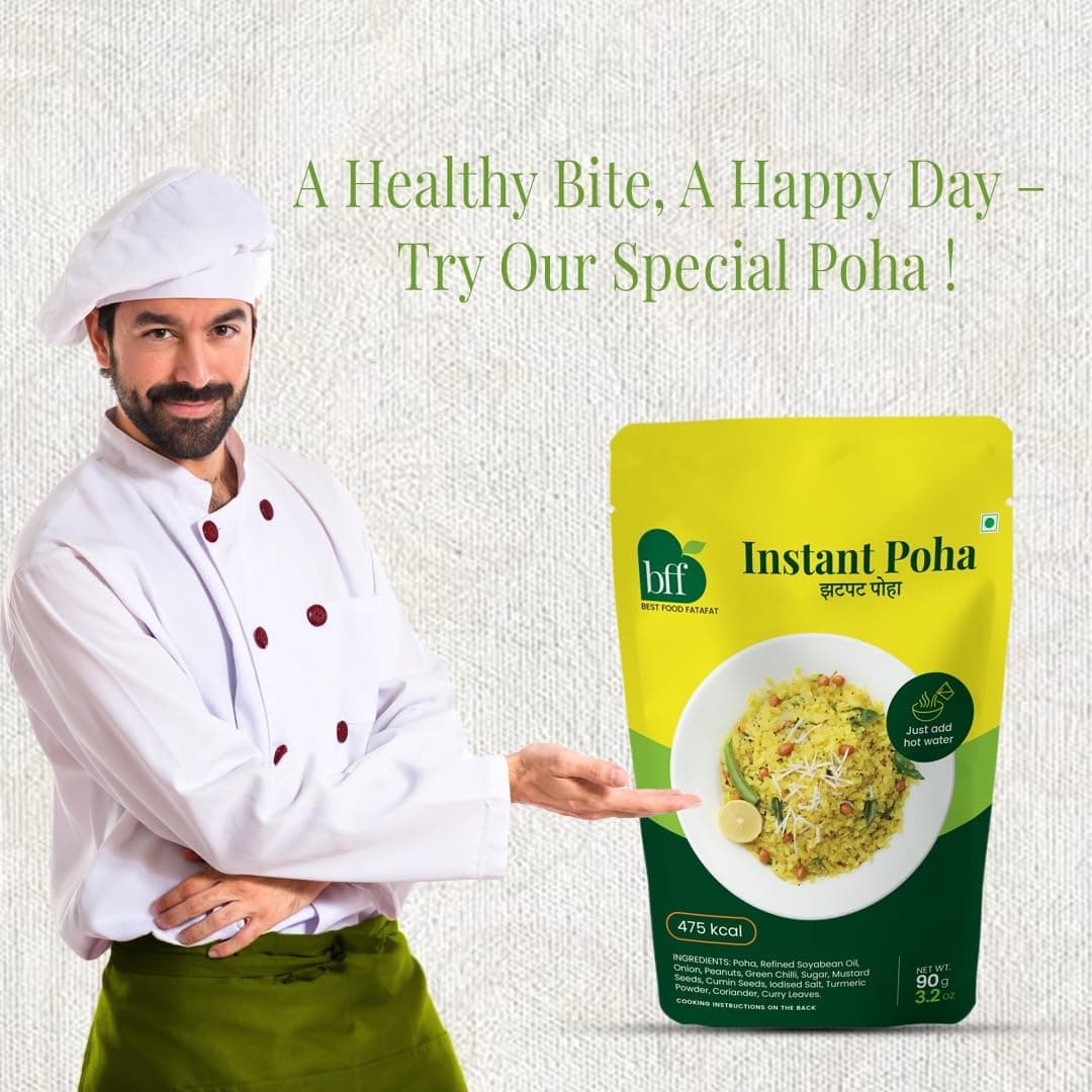 Instant Poha Pack of 2 (90g Each) | Ready-to-Eat Indian Breakfast Mix | Just Add Hot Water | Portable Pack for Travel, Office, or Home | Simple & Easy Meal Solution — image 5