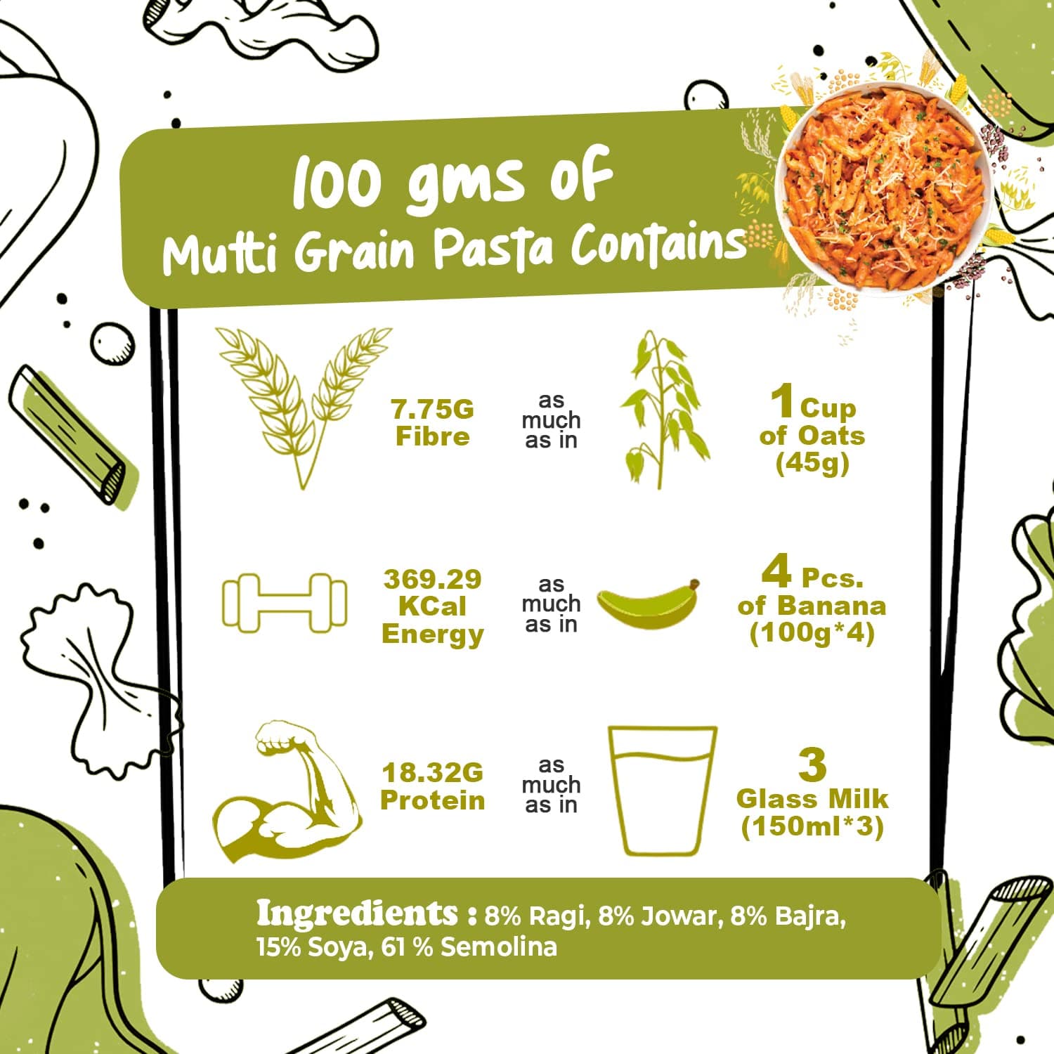 CookGarden Multiveggie & Multi Grain Pasta 300g | Healthy Pasta | Pack Of 2 — image 8