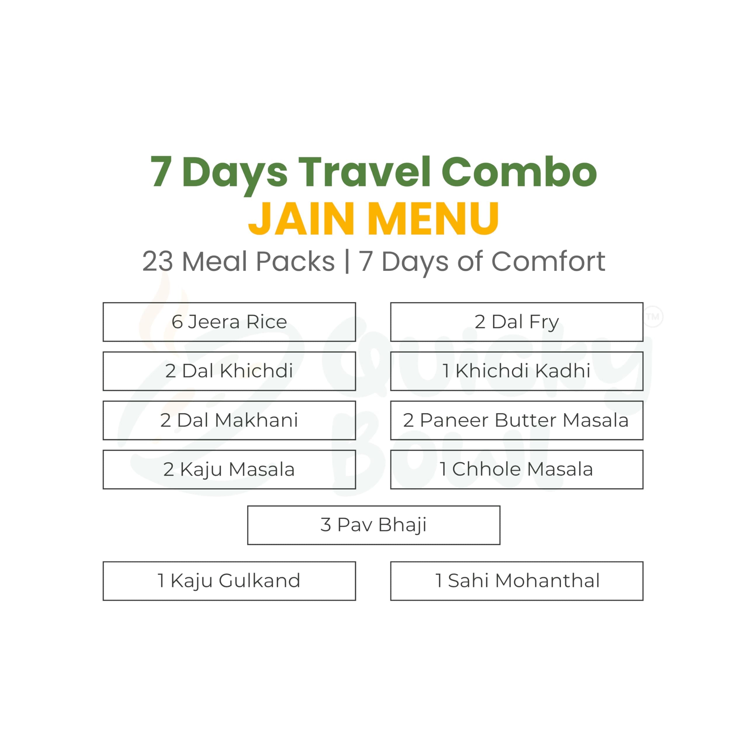 Quicky Bowl Ready To Eat Travel Combo - Jain (Jain Combo - 7 Days) — image 3