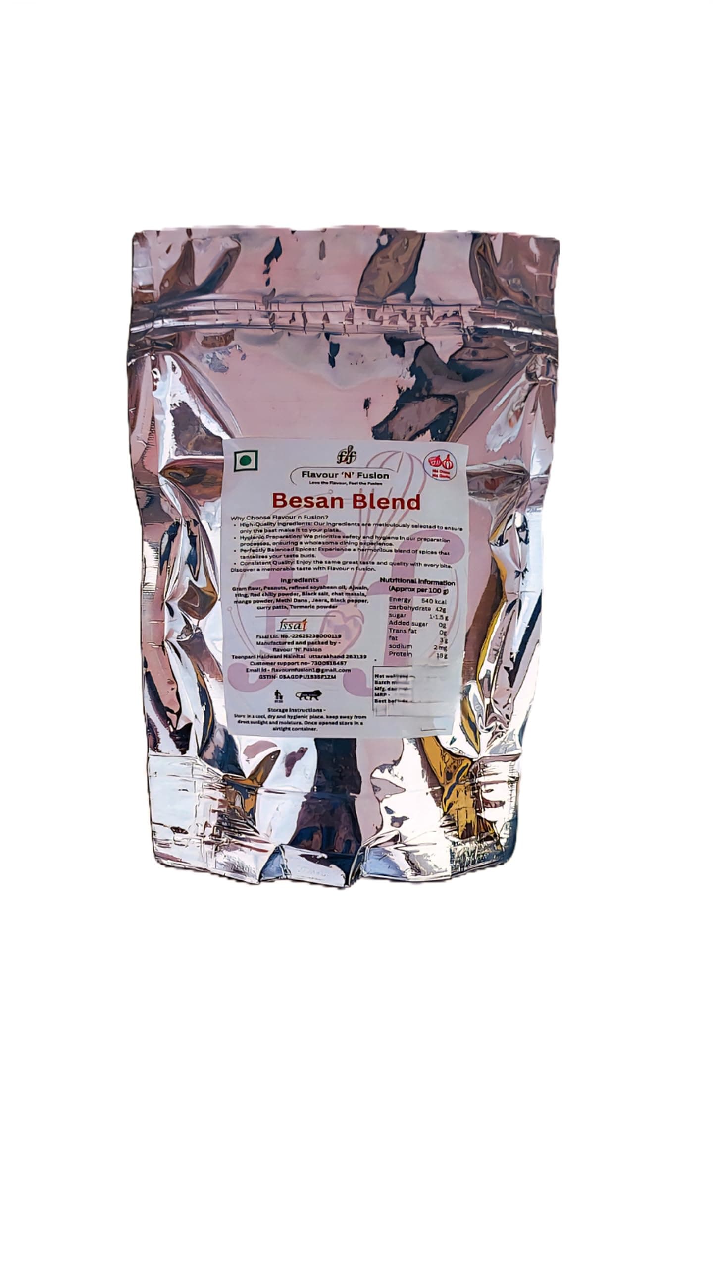 FLAVOUR N FUSION Besan Blend Namkeen | Crispy and Crunchy Savoury Snack | NO Onion NO Garlic | Handmade and Hygienically Prepared | No Artificial Colors or Flavours | Freshly Packed | 250 gm — image 4